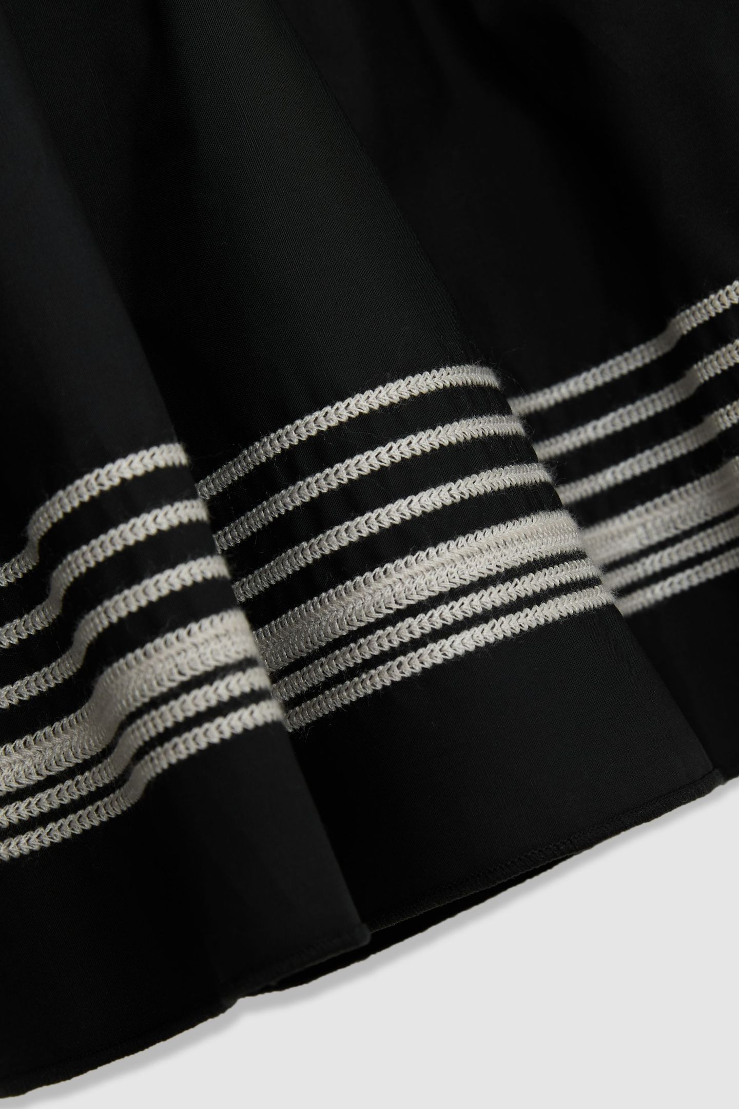 STRIPE COTTON COORD MINI SKIRT BLACK/IVORY 8