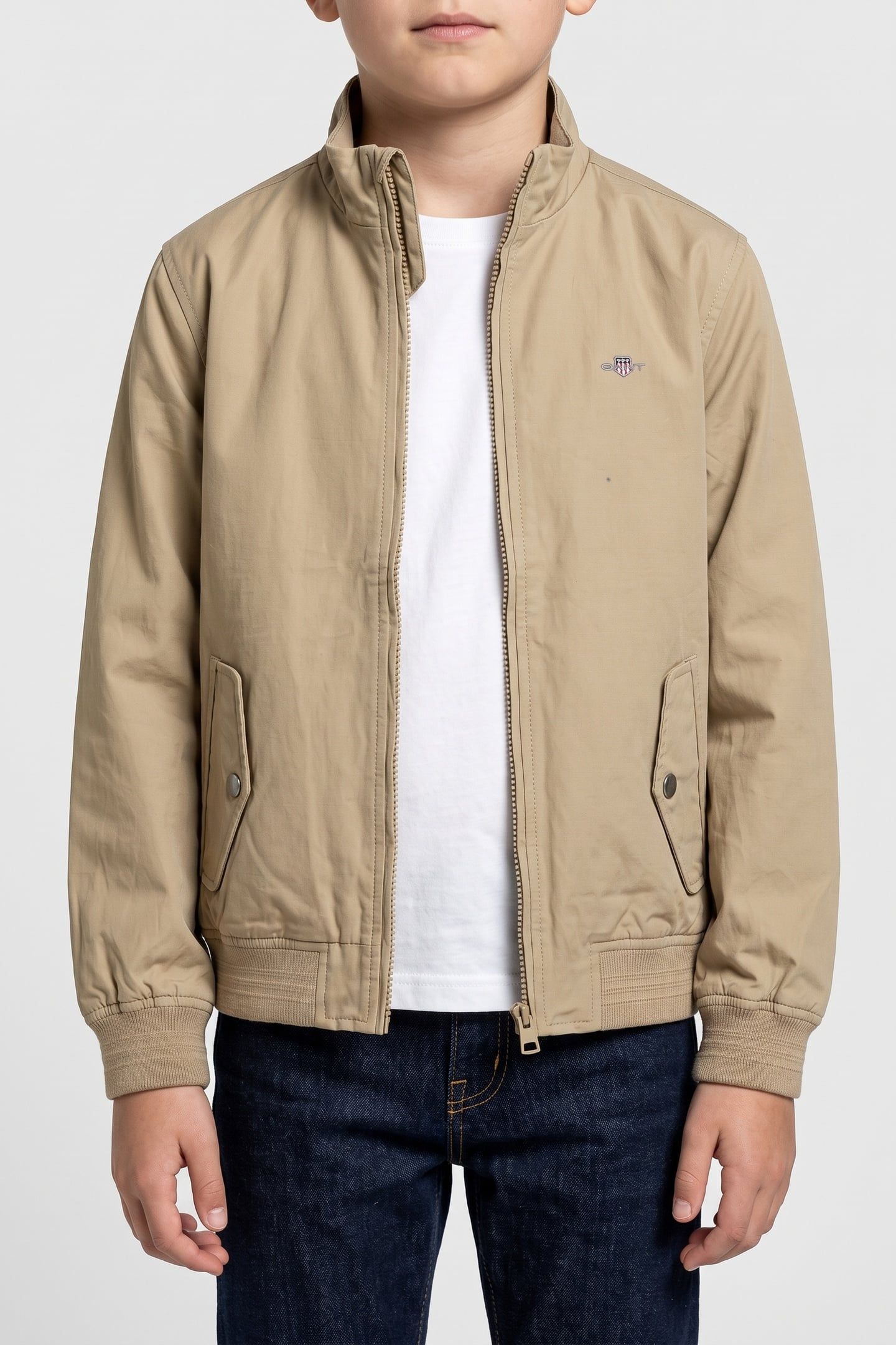 TEEN BOYS LIGHTWEIGHT HARRINGTON JACKET OAT BEIGE 1