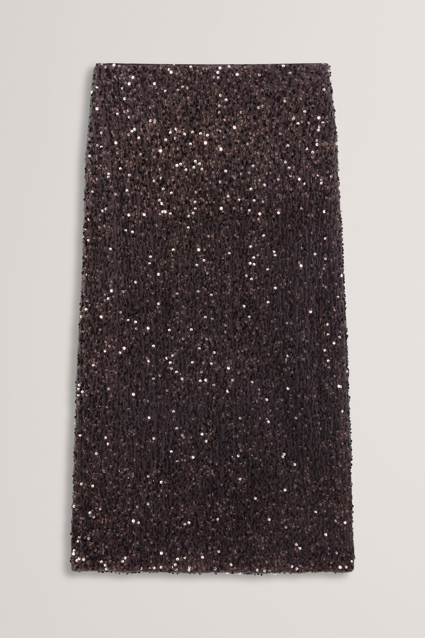 VELVET SEQUIN MIDI SKIRT GREY 3