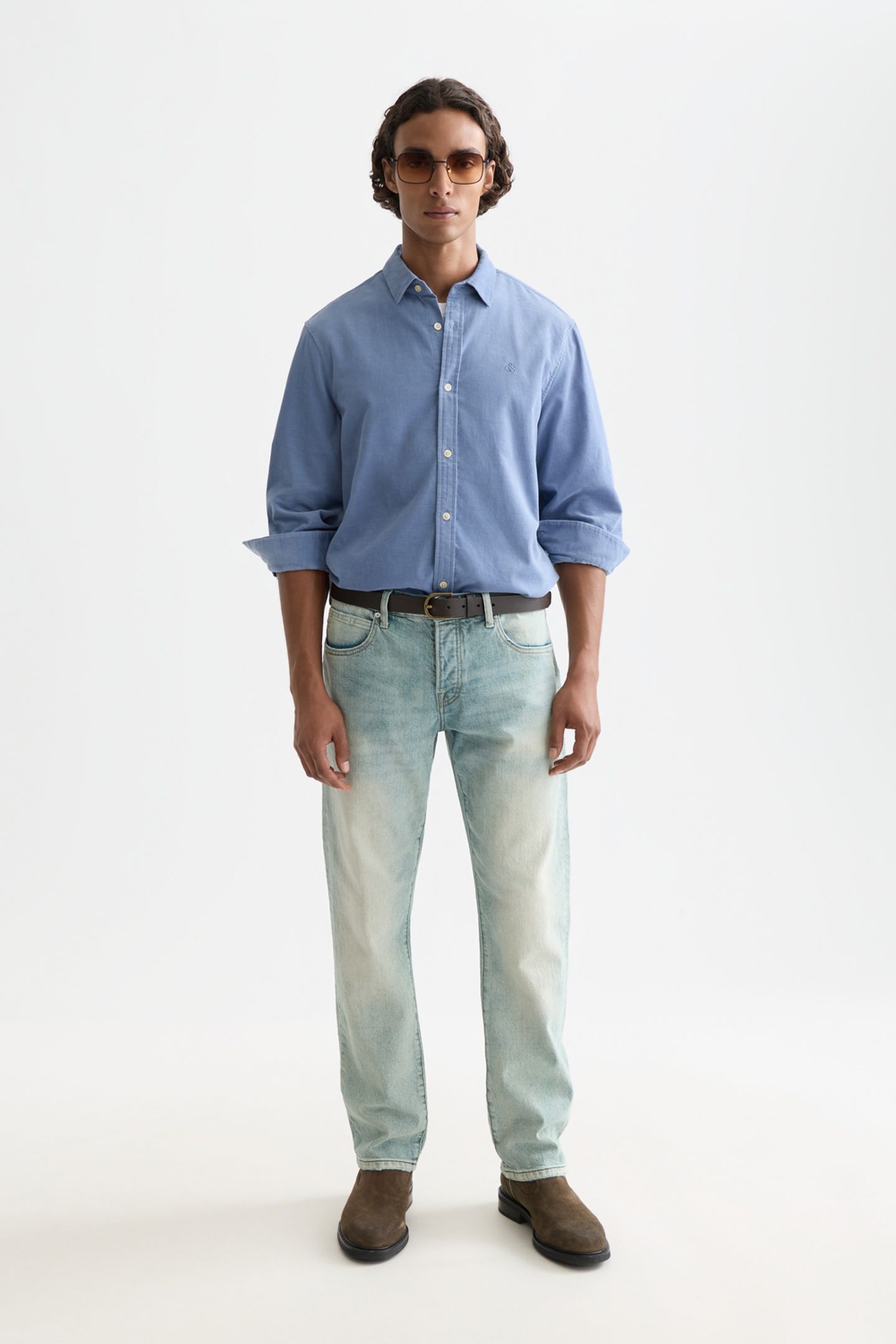 LIGHTWEIGHT CORDUROY REGULAR-FIT SHIRT NAVY 3