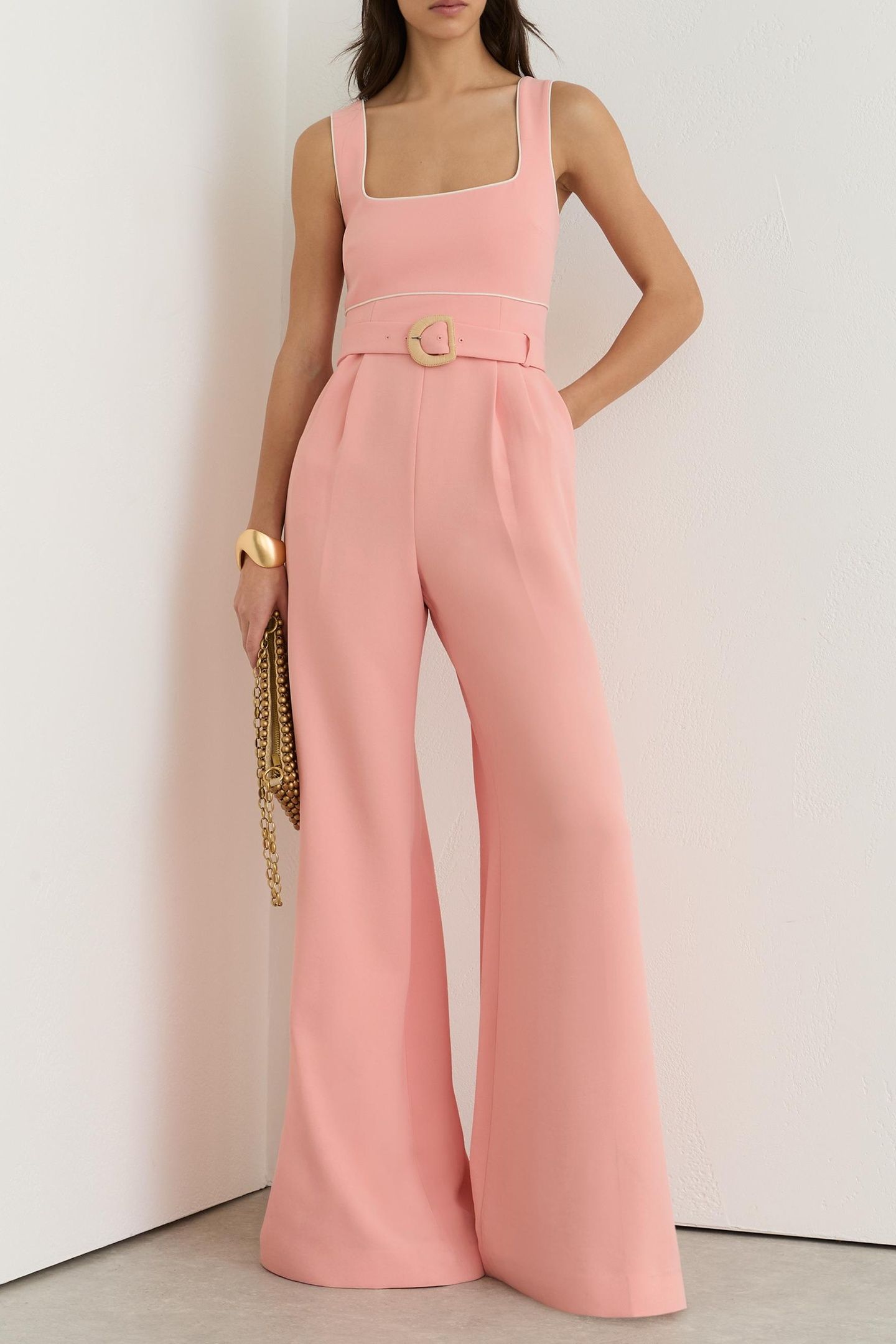 TIPPED STRUCTURED JUMPSUIT PINK 1