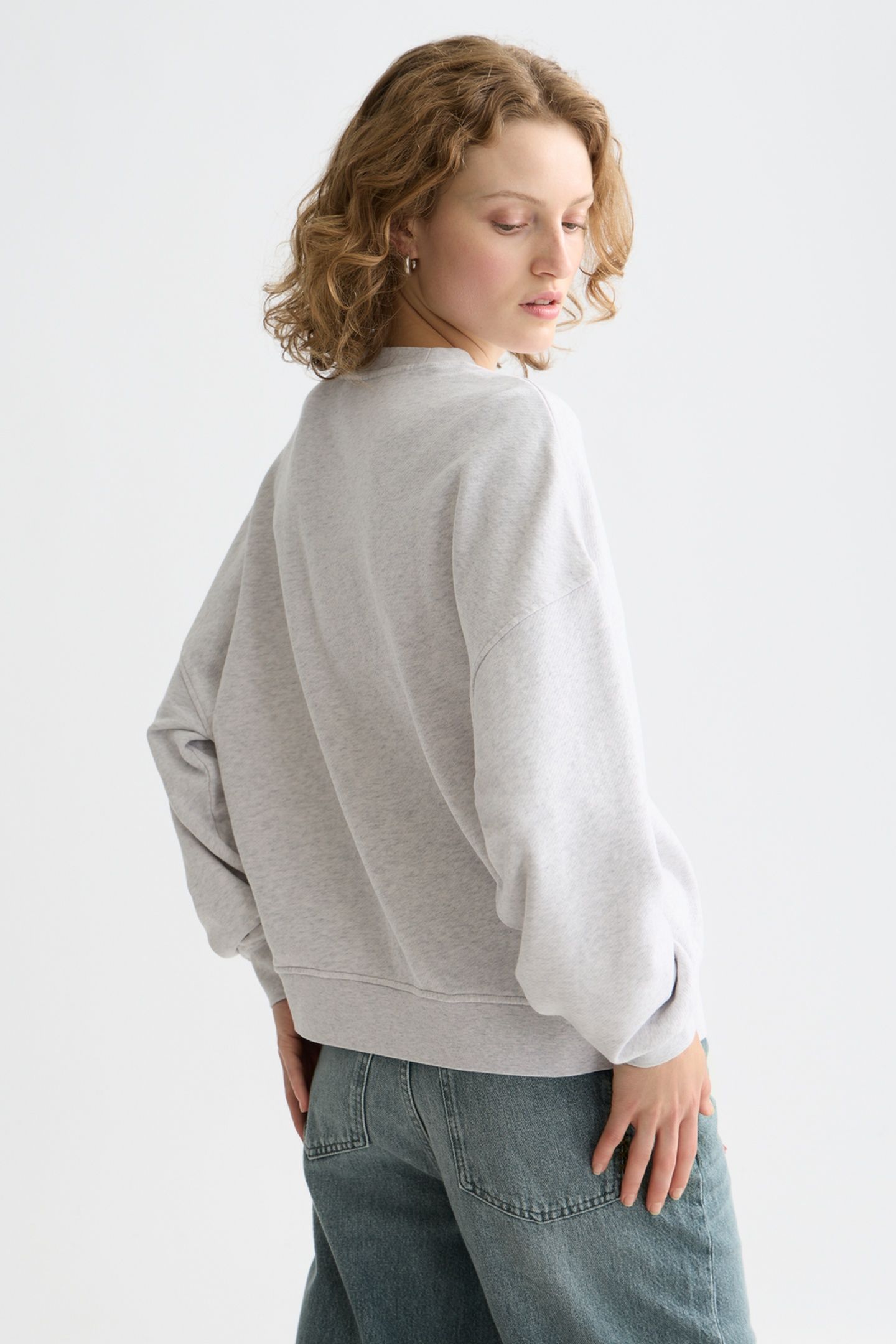 DENIM GRAPHIC OVERSIZED FIT SWEATSHIRT GREY MELANGE 2