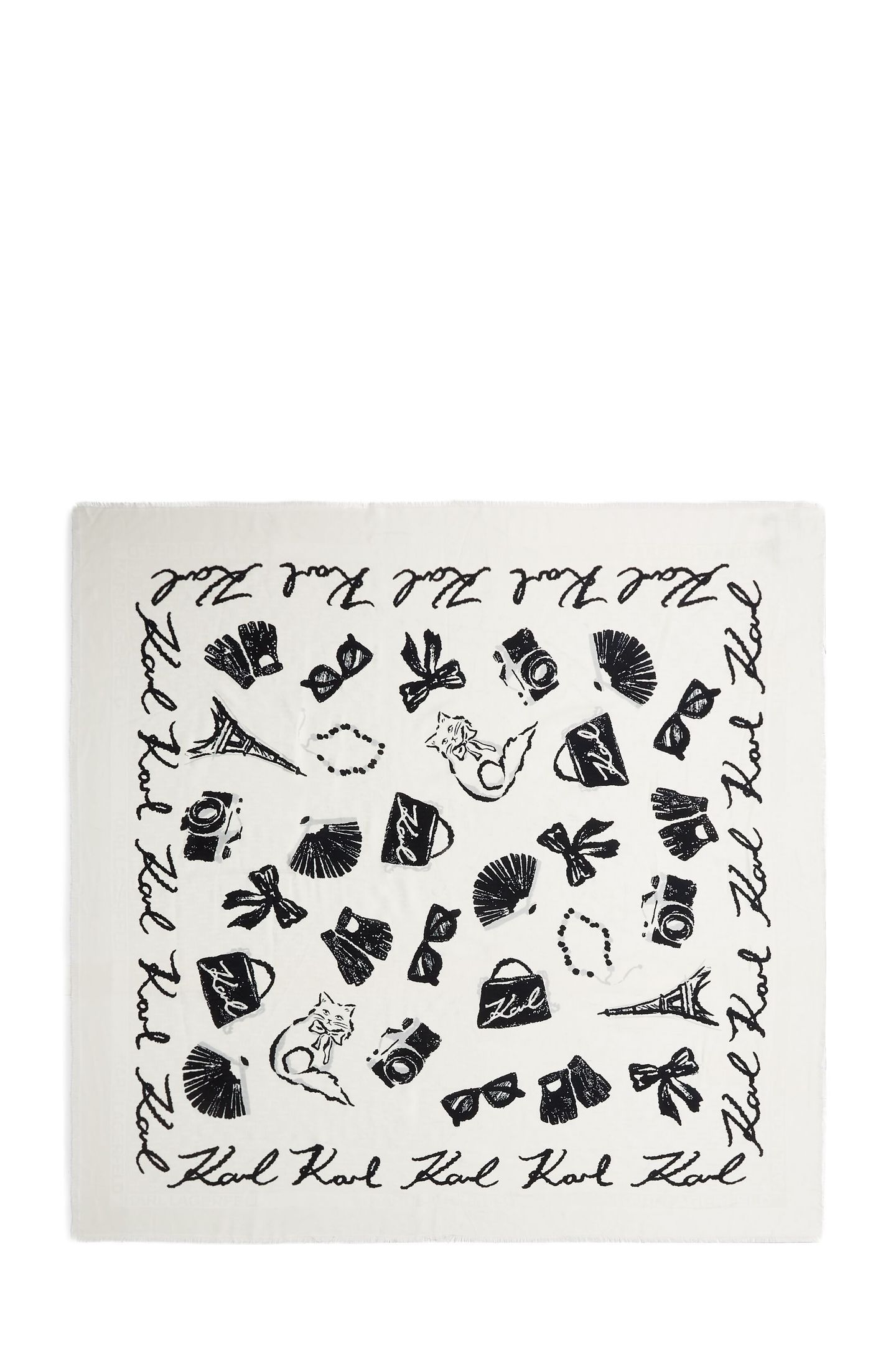 K/MONOGRAM JKRD BL/WH SCARF WHITE/BLACK 2