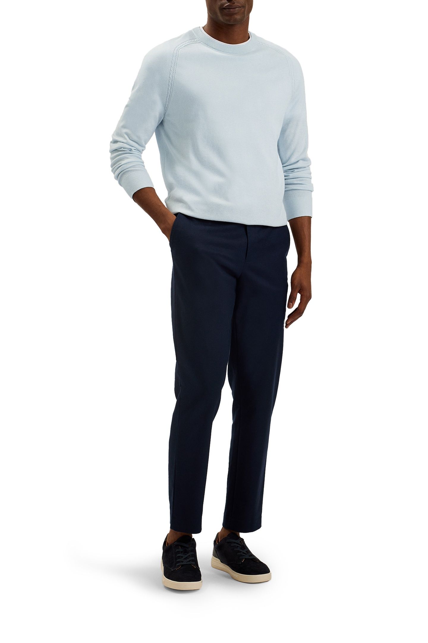 TIVOL LS REGULAR SILK BLEND CREW NECK PL-BLUE 3