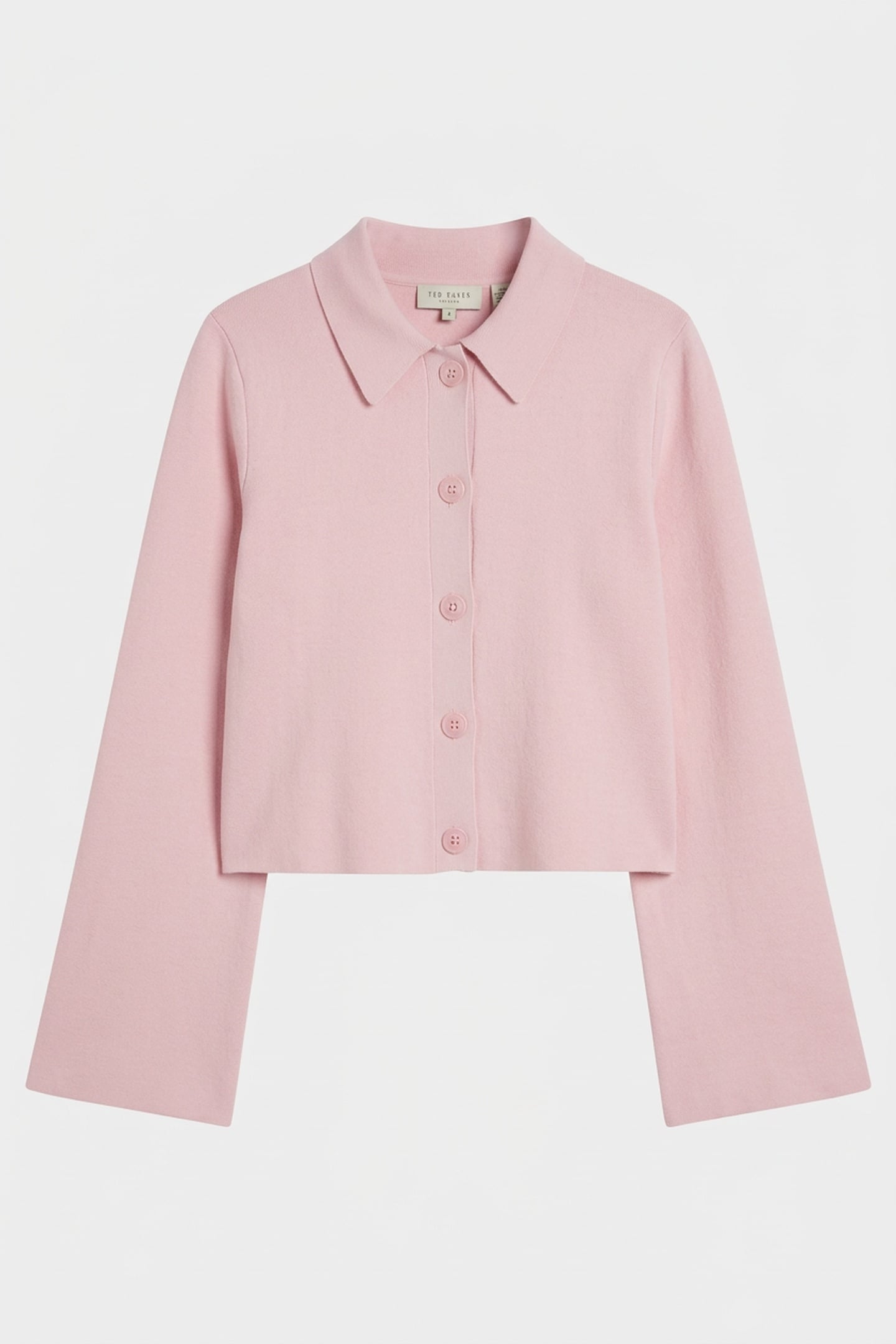 AIMLLI KNITTED JACQUARD COLLARED CARDIGAN PETAL PINK 4