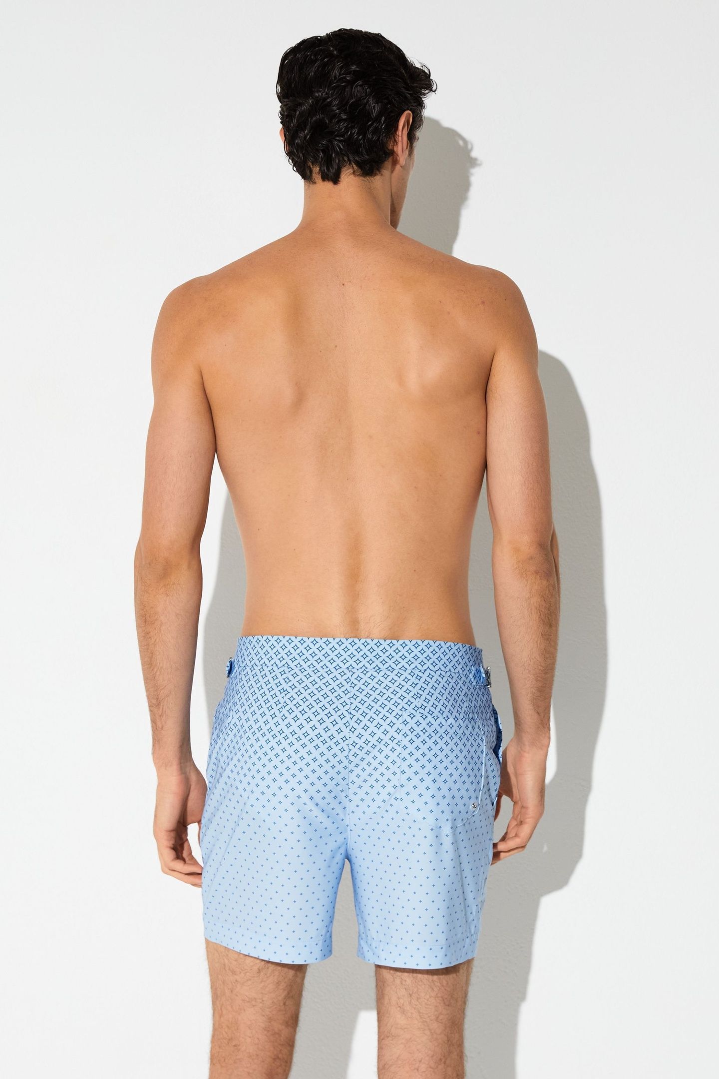SIDE ADJUSTER OMBRE GEO PRINTED SWIMSHORT SOFT BLUE 2