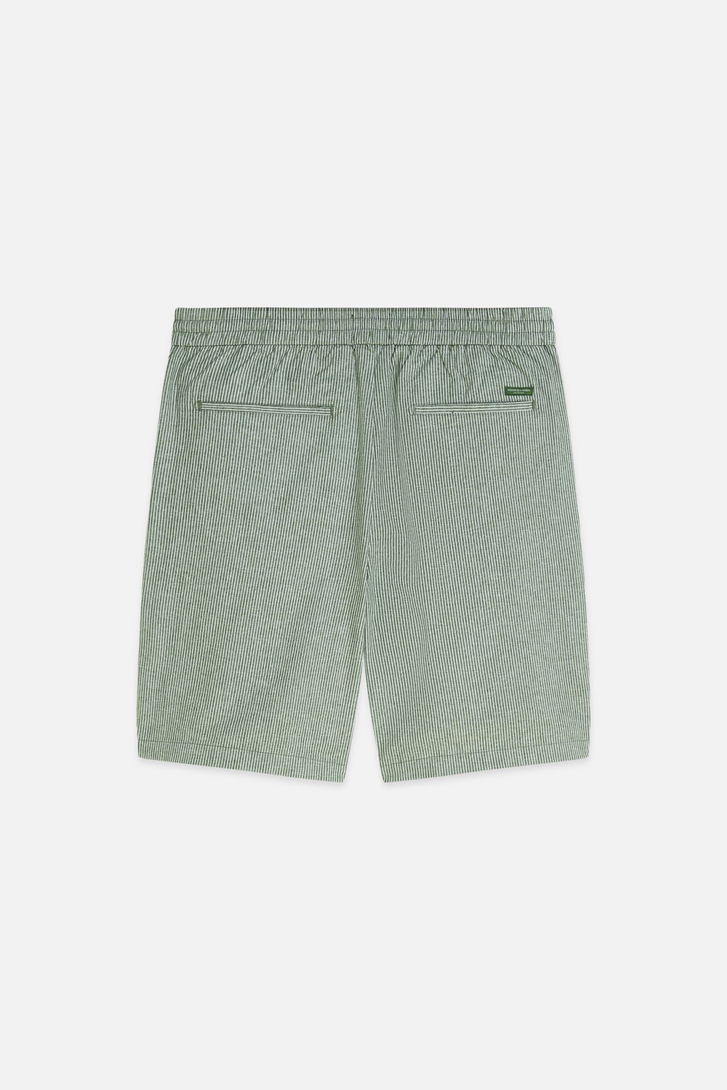 FAVE COTTONLINEN YARNDYED REGULARFIT BERMUDA SHORTS DARK GRE 2