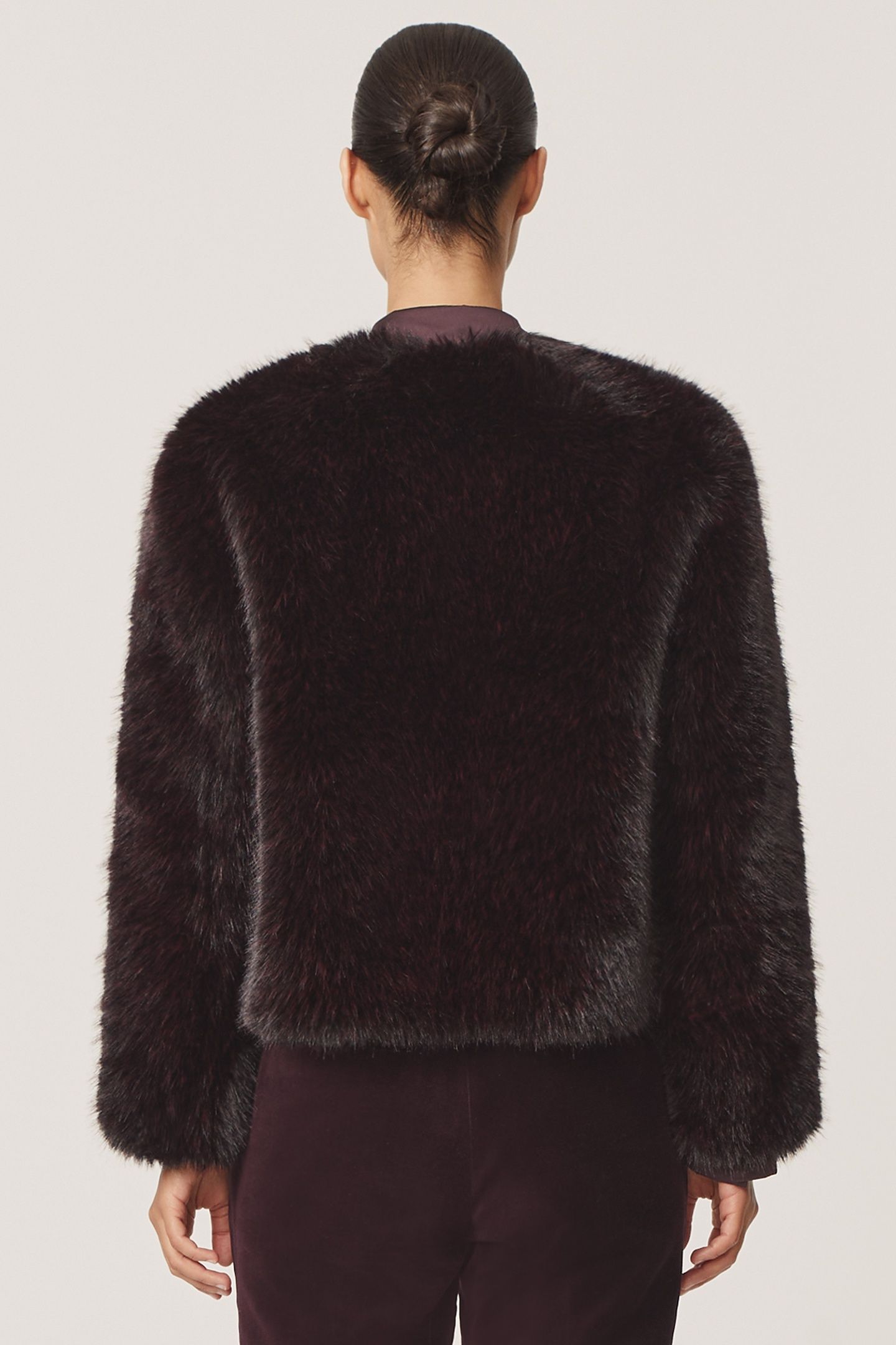 FAUX FUR JACKET BURGUNDY 2