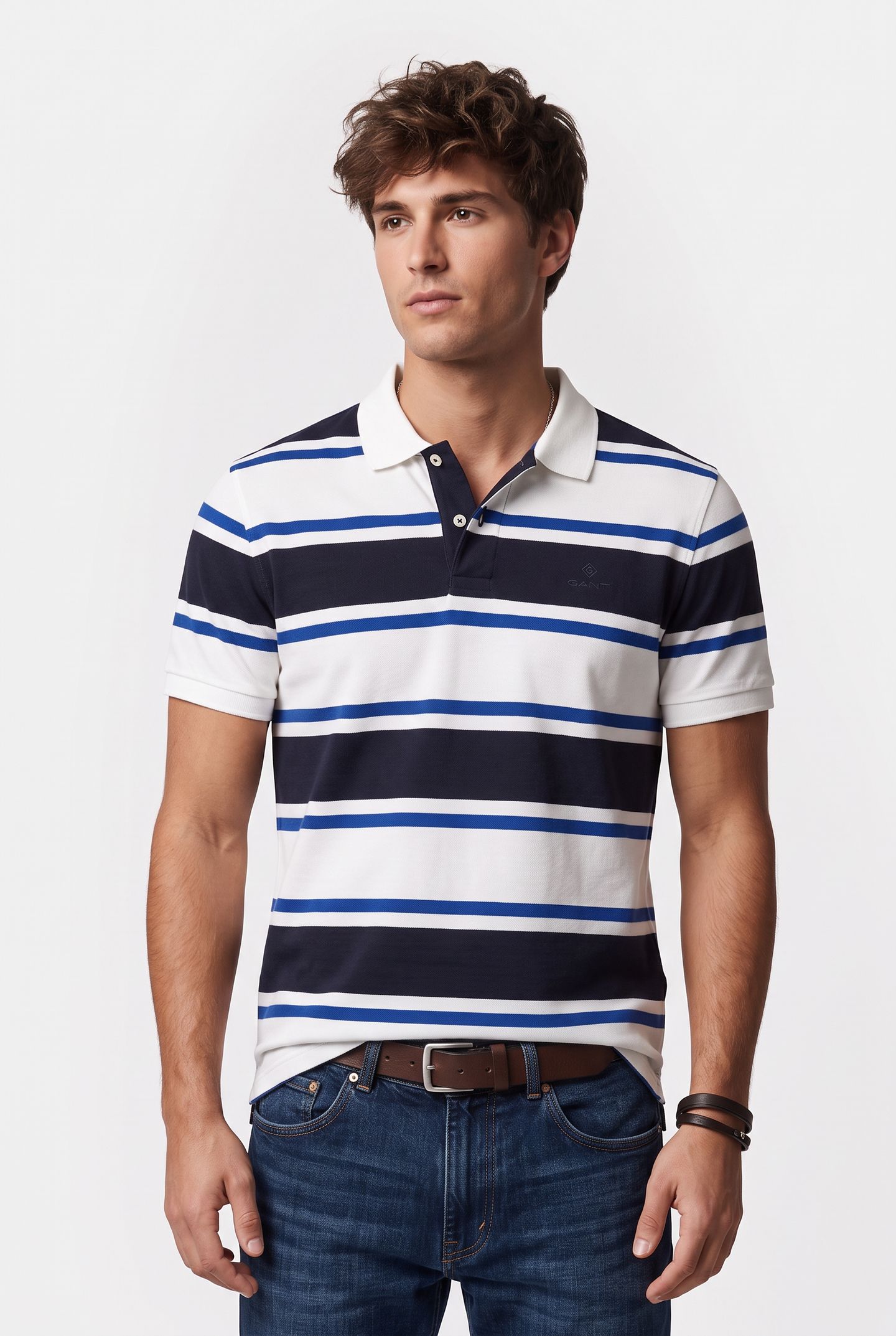 MULTISTRIPE SS POLO EVENING BLUE 1