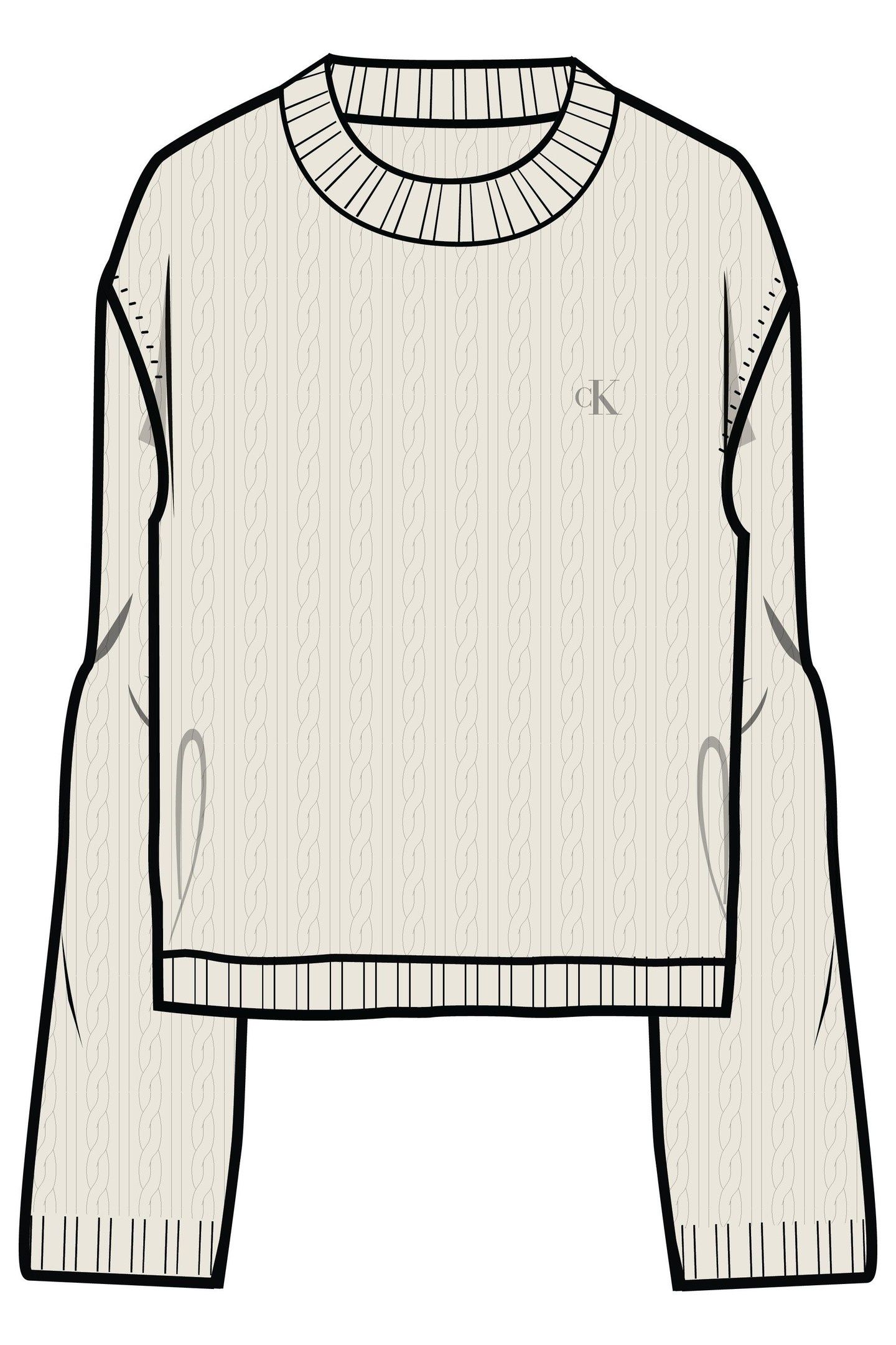 LS COTTON CABLE CREW TOFU 4