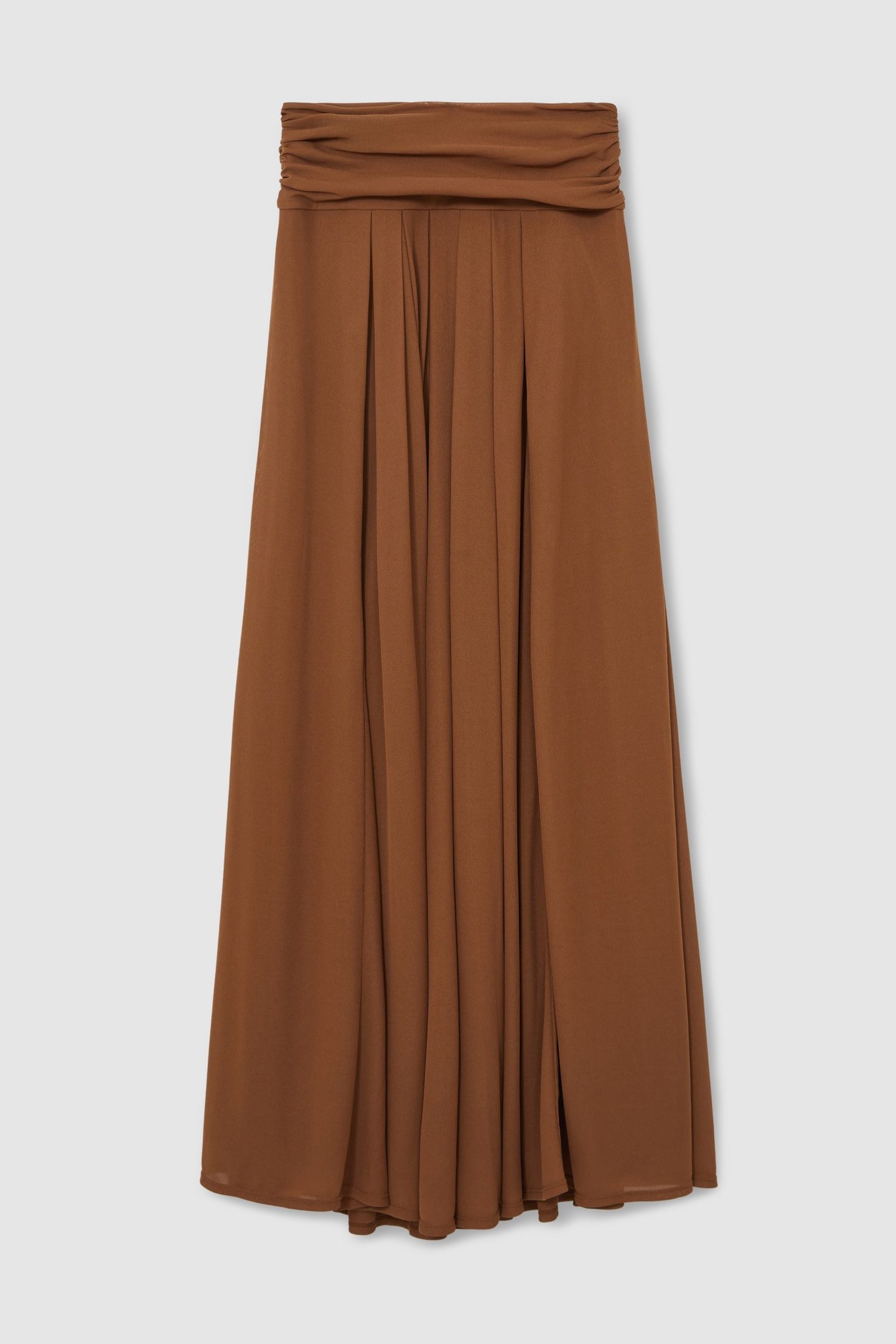 JERSEY MAXI SKIRT TAN BROWN 4