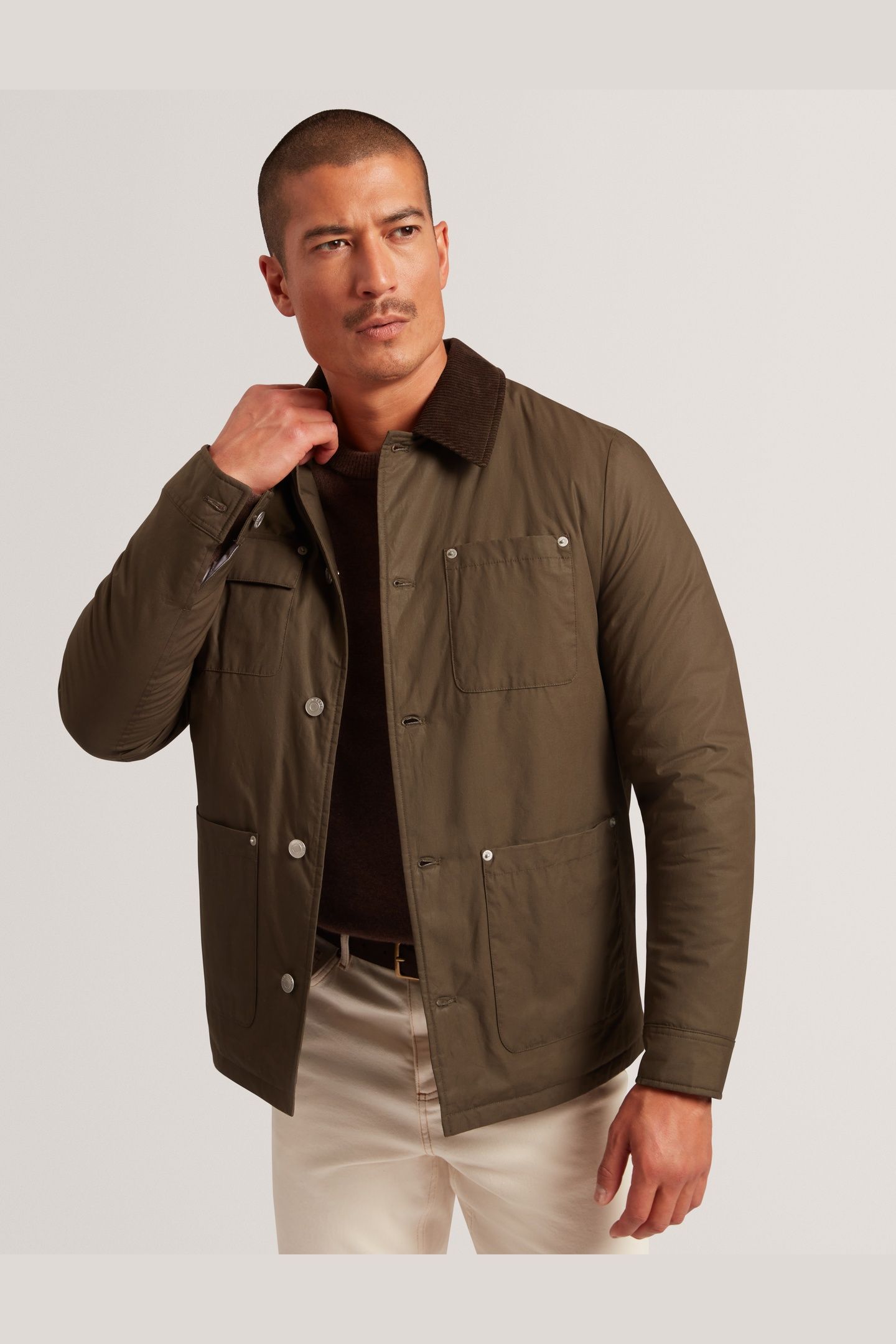 WAXED CHORE JACKET KHAKI 1