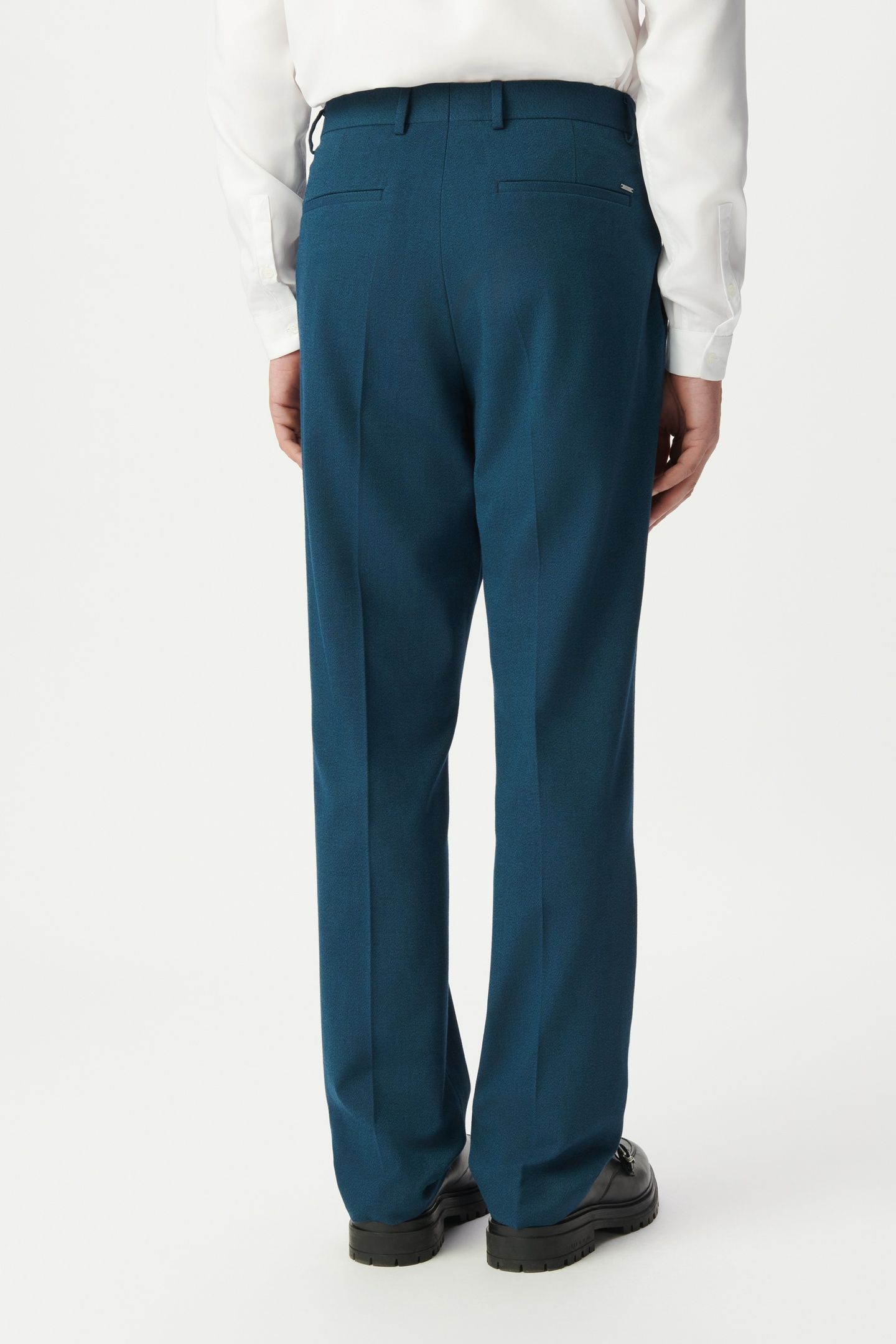 BLUE SEMI-PLAIN SUIT TROUSERS 2