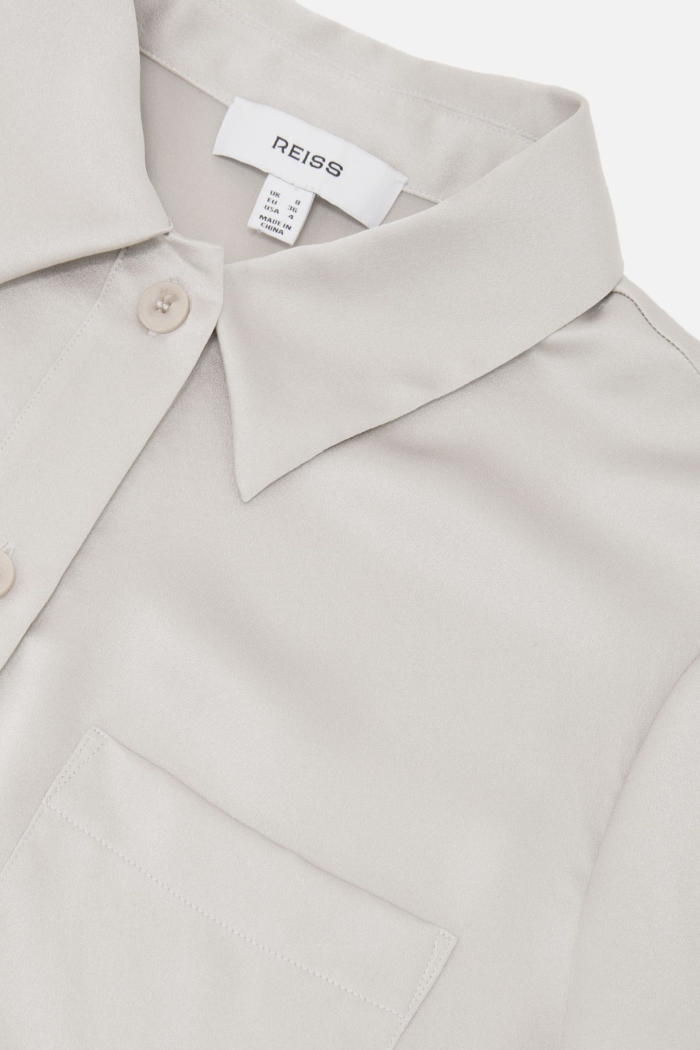 POCKET DETAIL SILK T-SHIRT LIGHT GREY 5