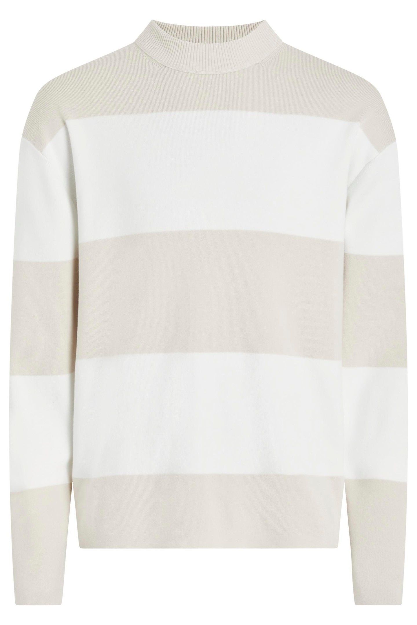 COTTON CREW NECK SWEATER MOONBEAM/IVORY 1