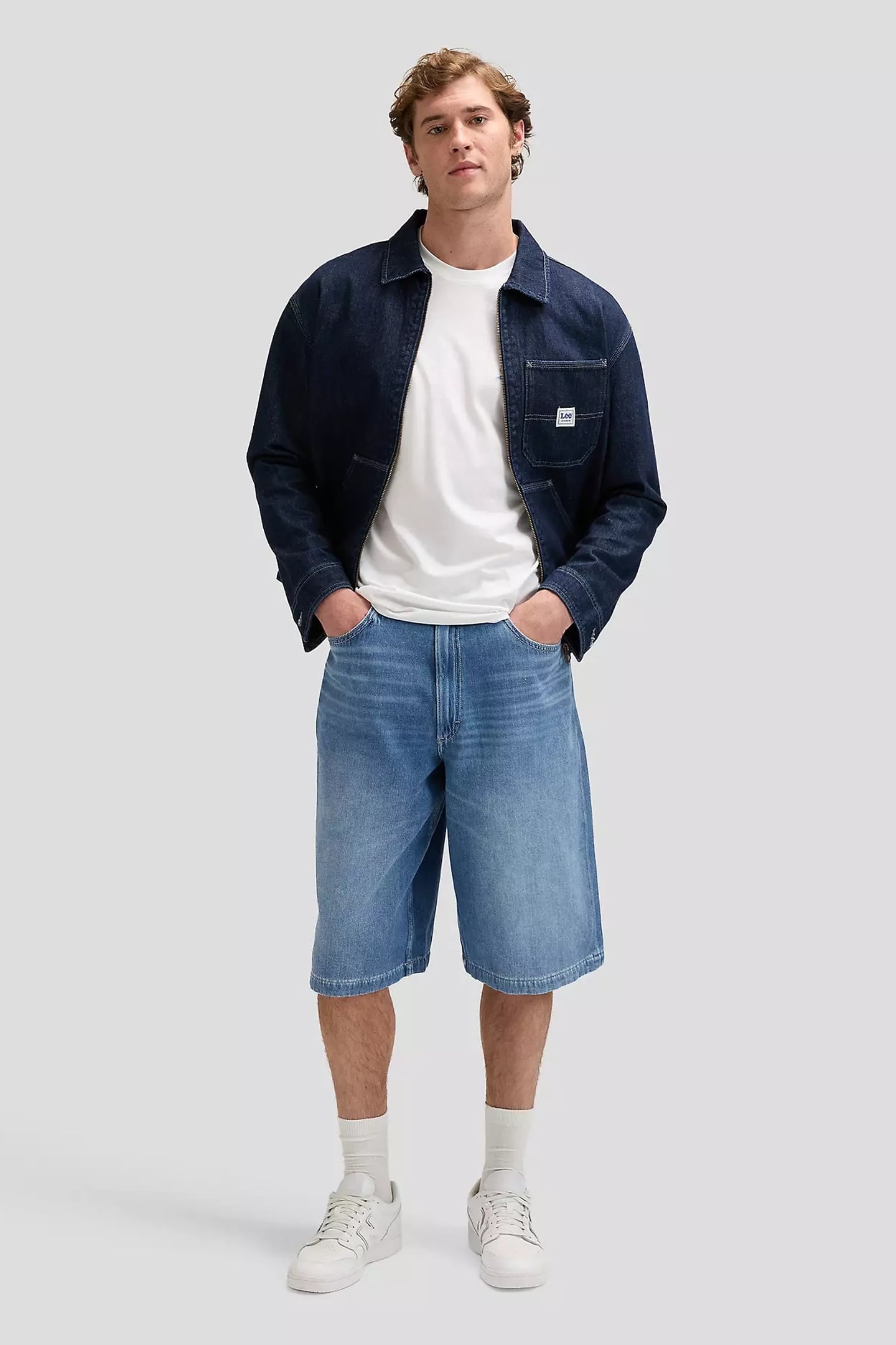 JORT WITH DRAWSTRING MID STONE LOOSE DENIM BLUE 3
