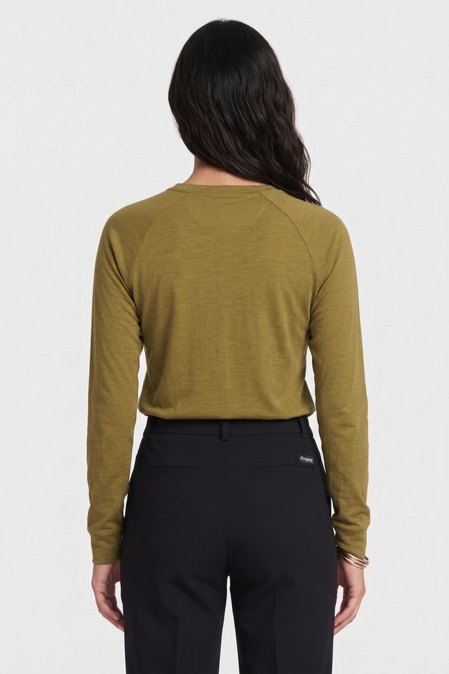LYSEBU WOOL W HENLEY OLIVE GREEN 2