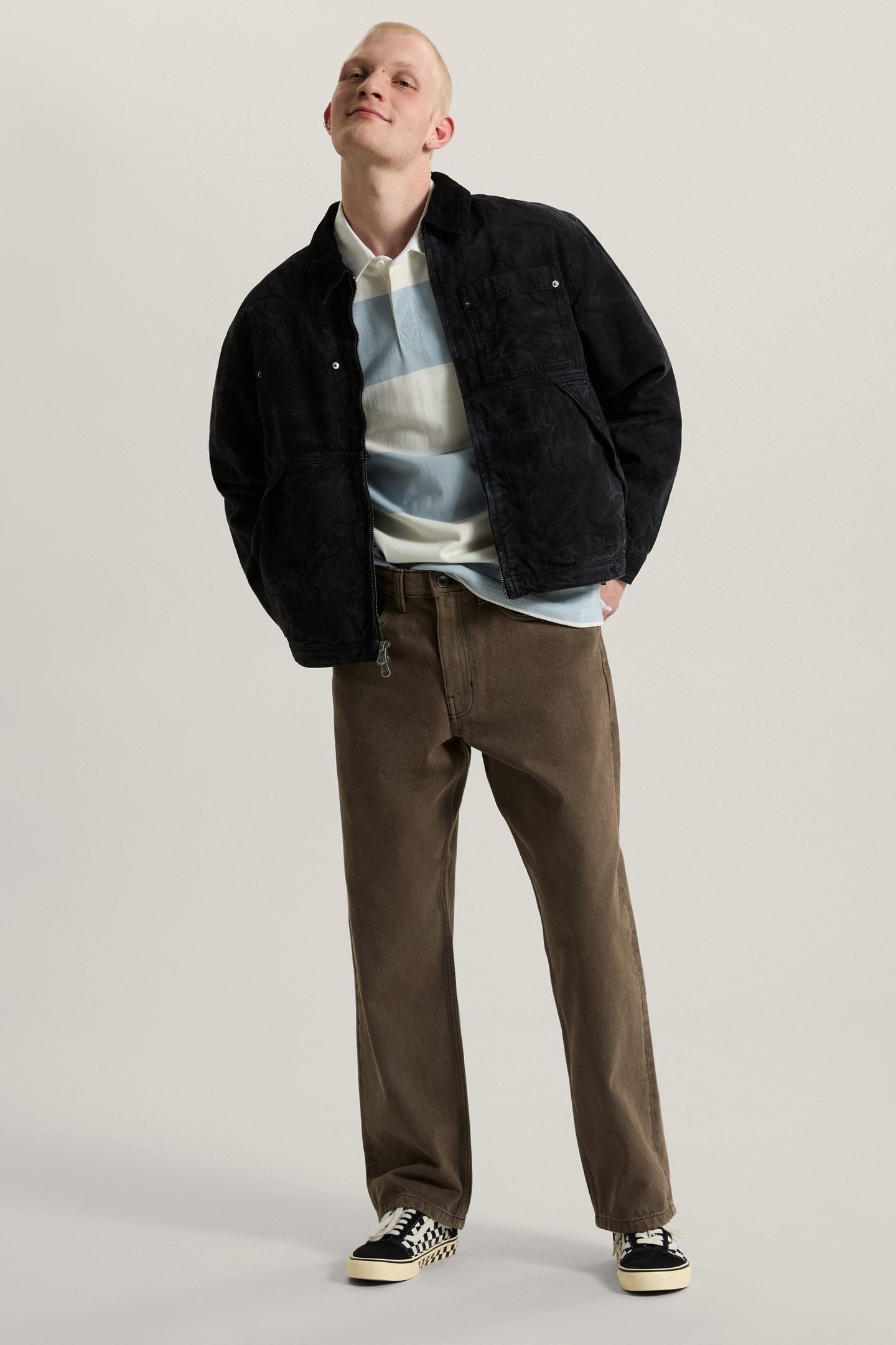 2-TONE STRIPE WARD RUGBY LS MARSHMALLOW/SOFT SLATE 5