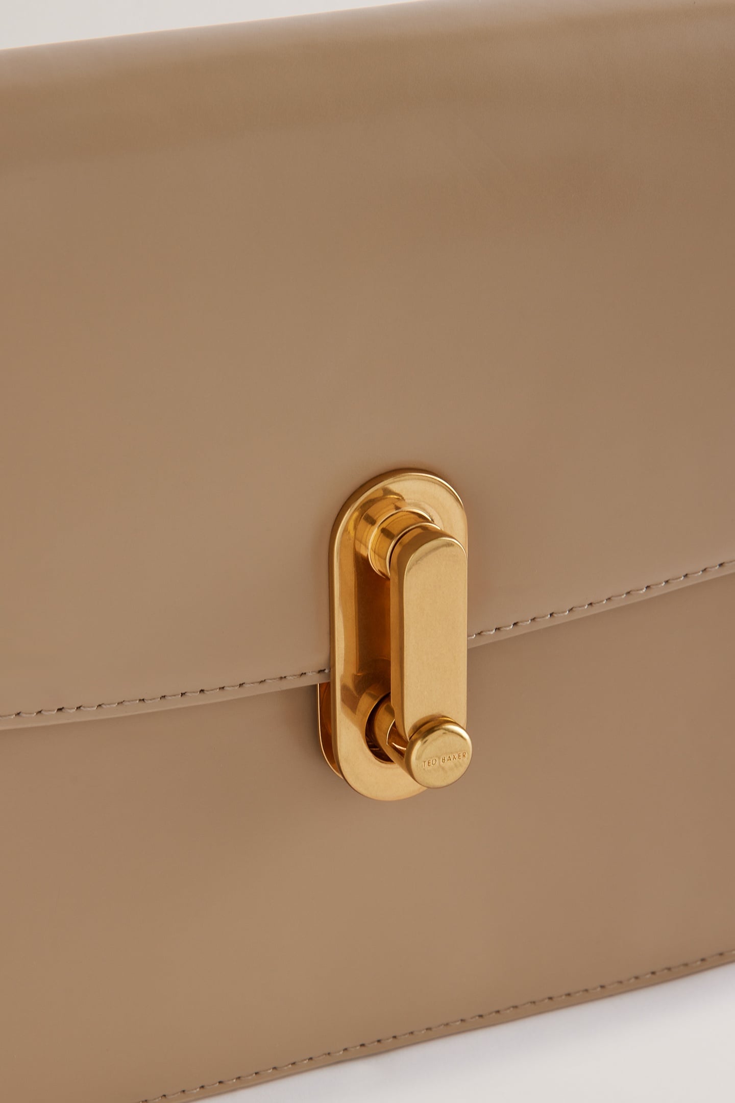 POLISHED LEATHER SATCHEL BAG TAUPE 5
