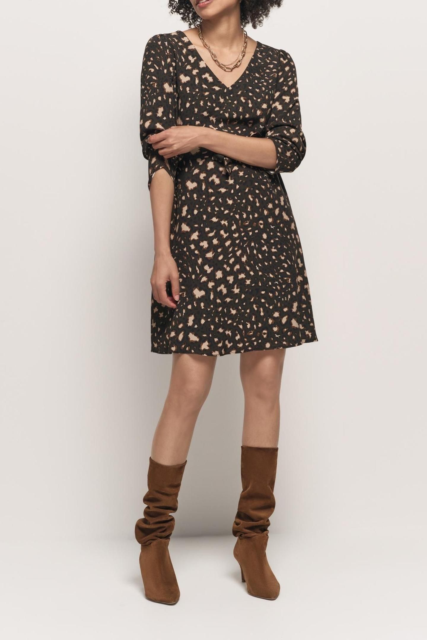 RELLA - KHAKI DRESS TACHISTE ANIMAL 4