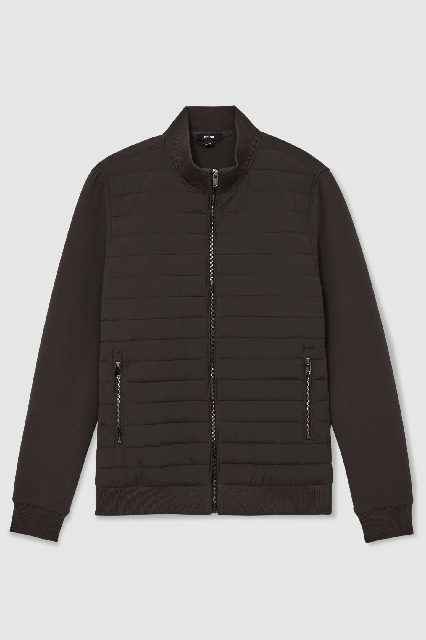 LS QUILTED HYBRID JACKET CHOCOLATE BROWN 4