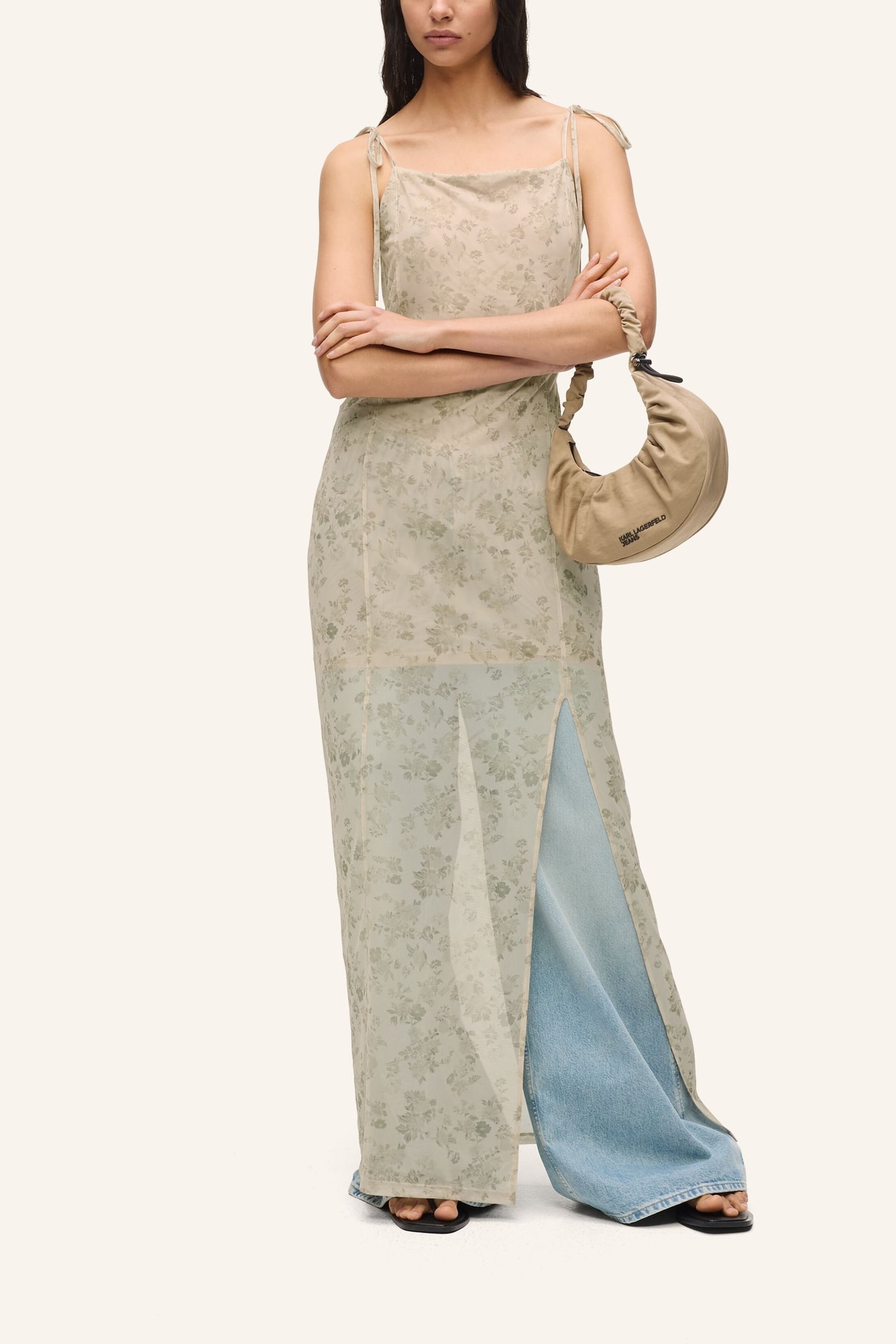 KLJ MESH MAXI FLORAL DRESS FLORAL AOP 2