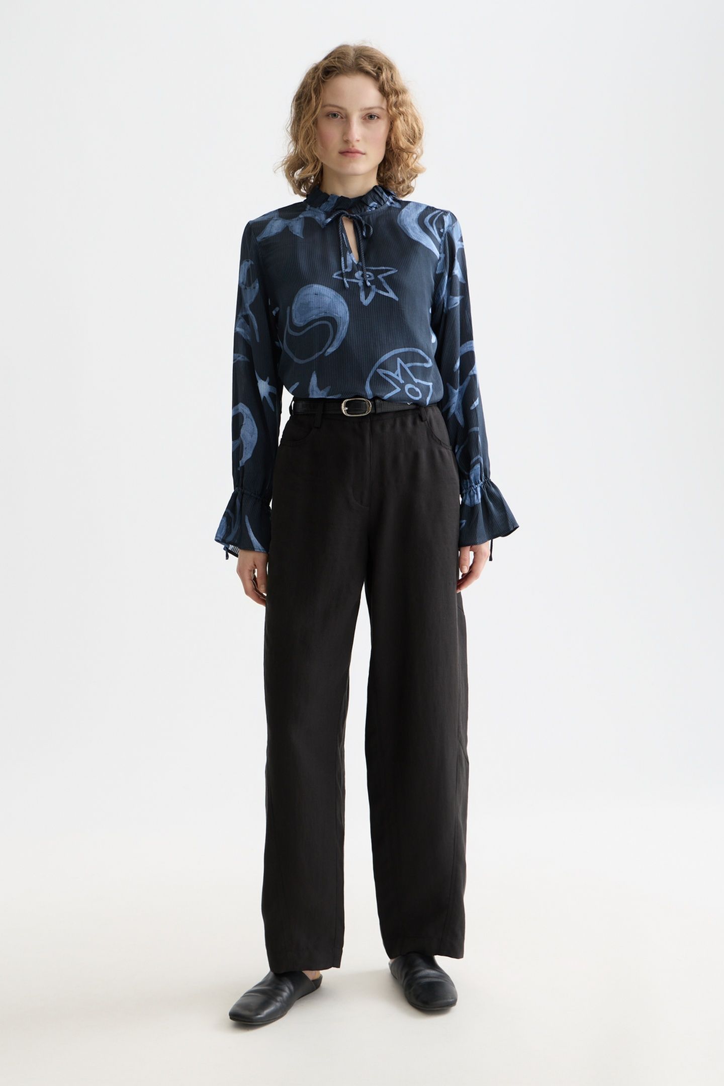 PRINTED DRAWSTRING CUFFS SHIRT COSMIC SKY SPACED CARBON 3