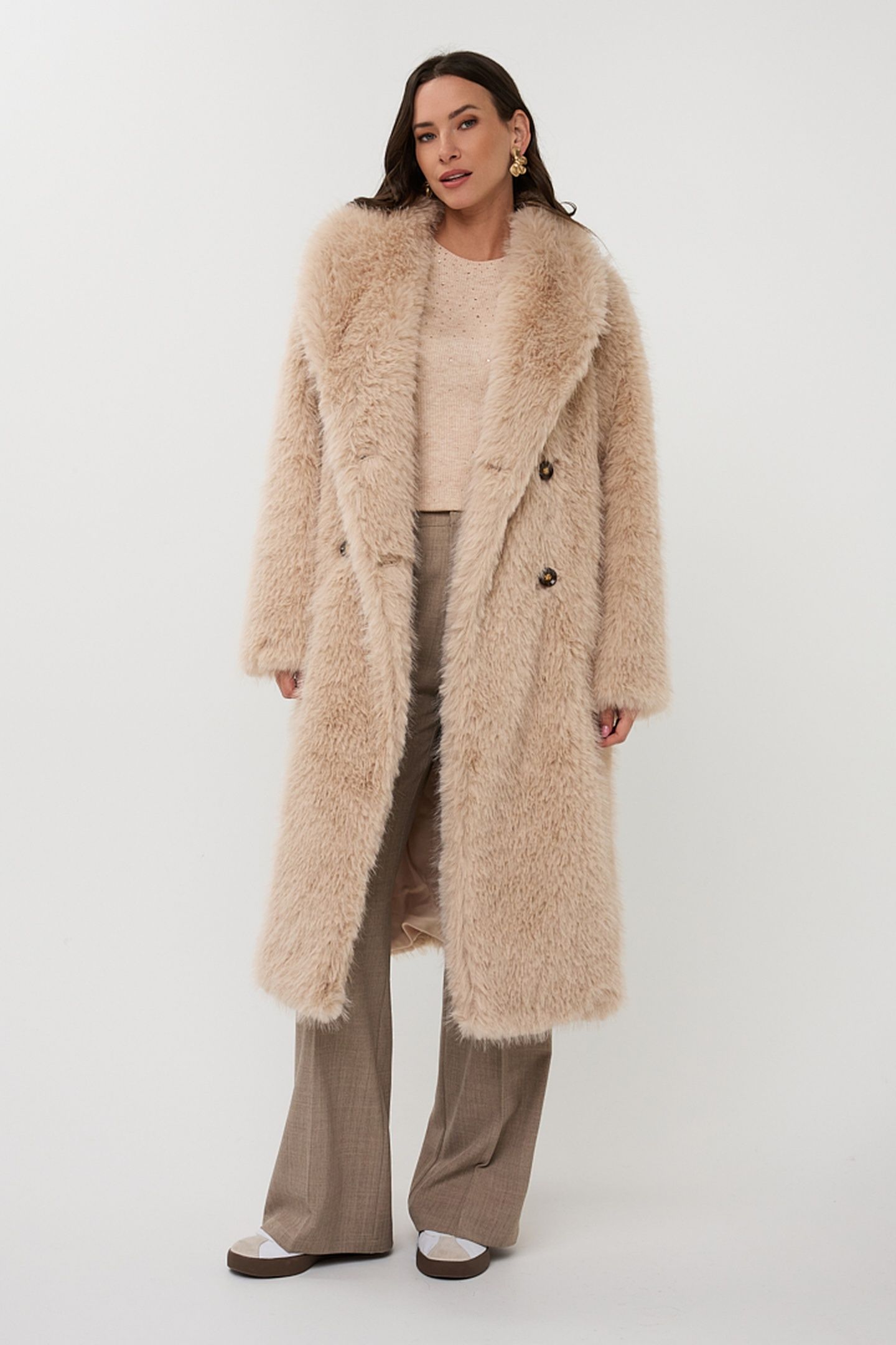 COAT HAIRY LONG SAND 1