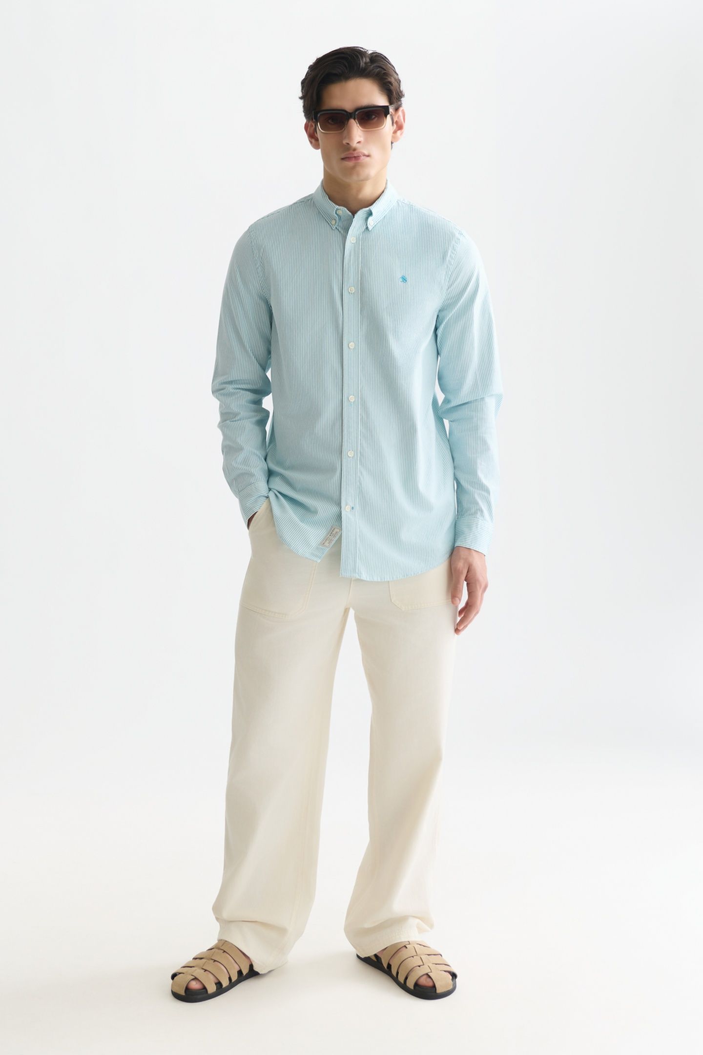 SEASONAL CORE OXFORD STRIPED REGULARFIT SHIRT NAVY 3