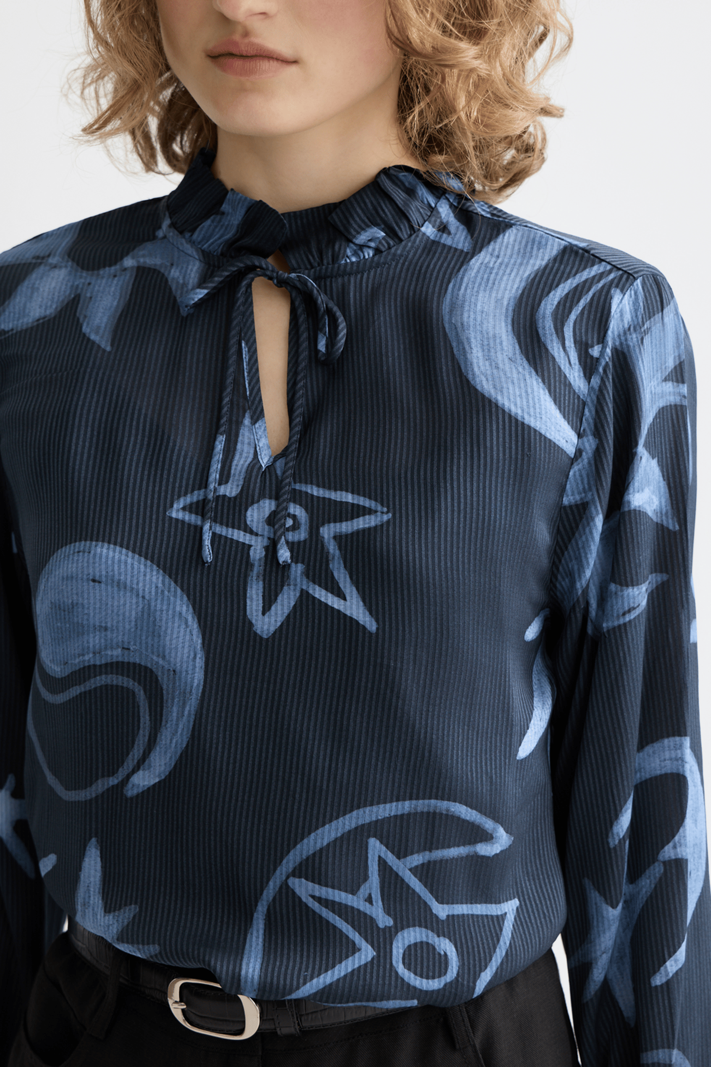PRINTED DRAWSTRING CUFFS SHIRT COSMIC SKY SPACED CARBON 6
