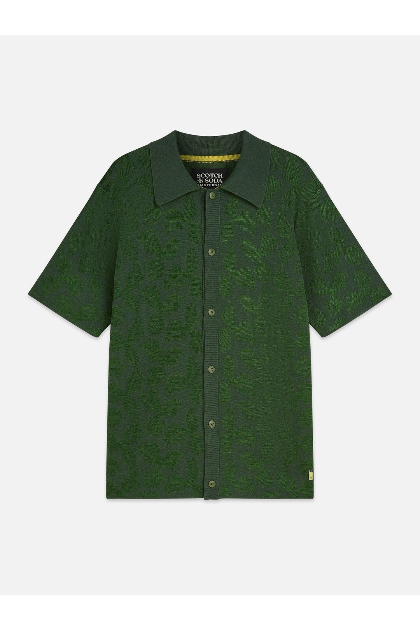 TONEONTONE KNITTED SHORT SLEEVE SHIRT DARK GREEN 4