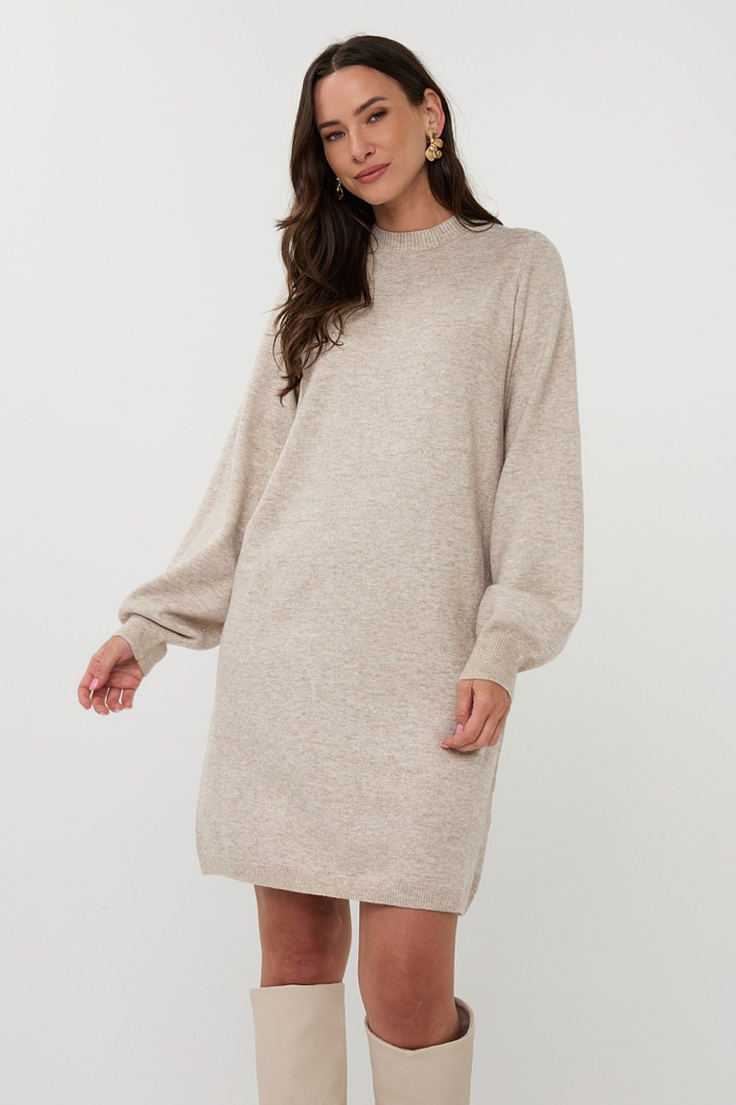 DRESS LUREX LIGHT TAUPE MELANGE 2