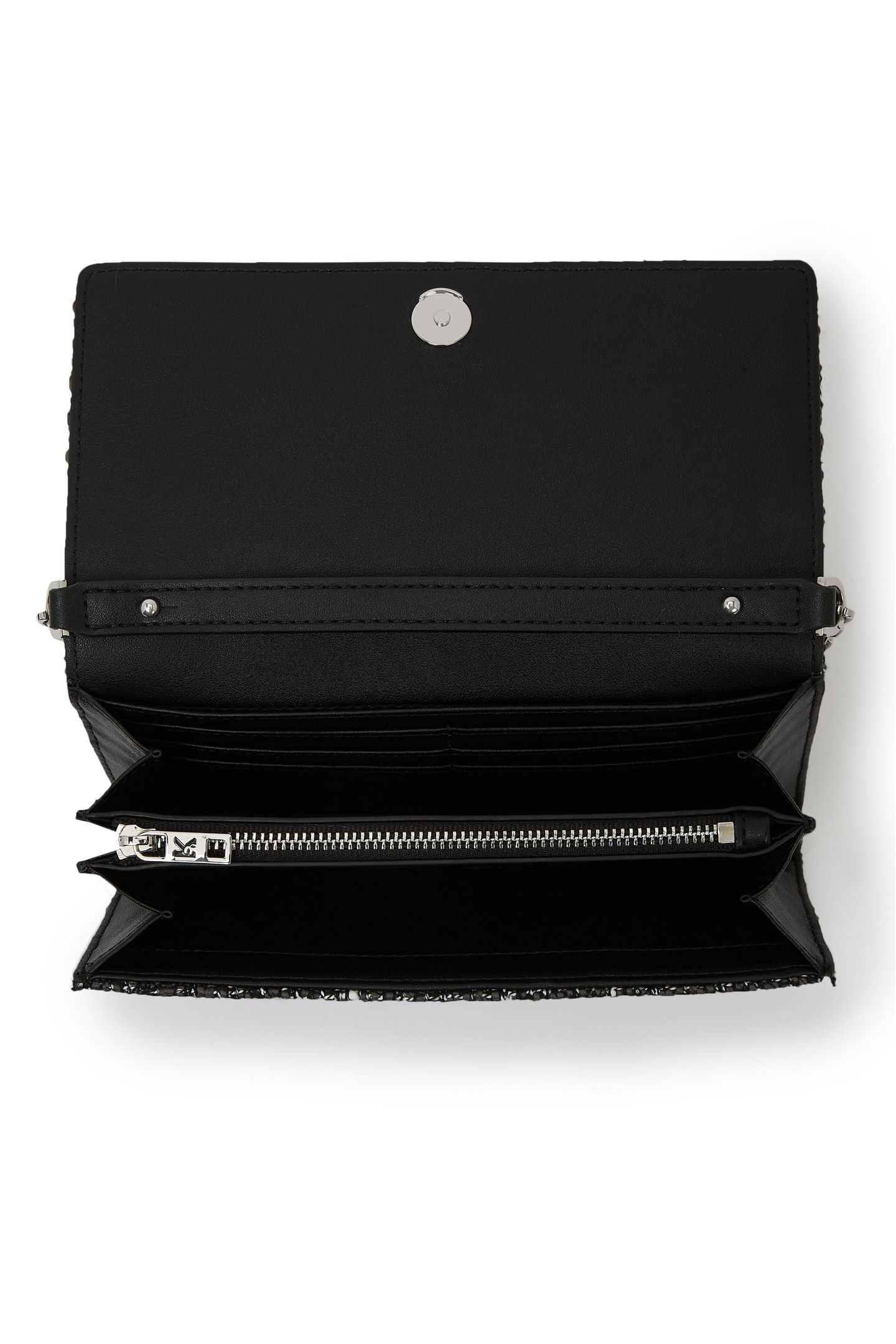 K/KURL BOUCLE WALLET ON CHAIN GREY BOUCLE 3