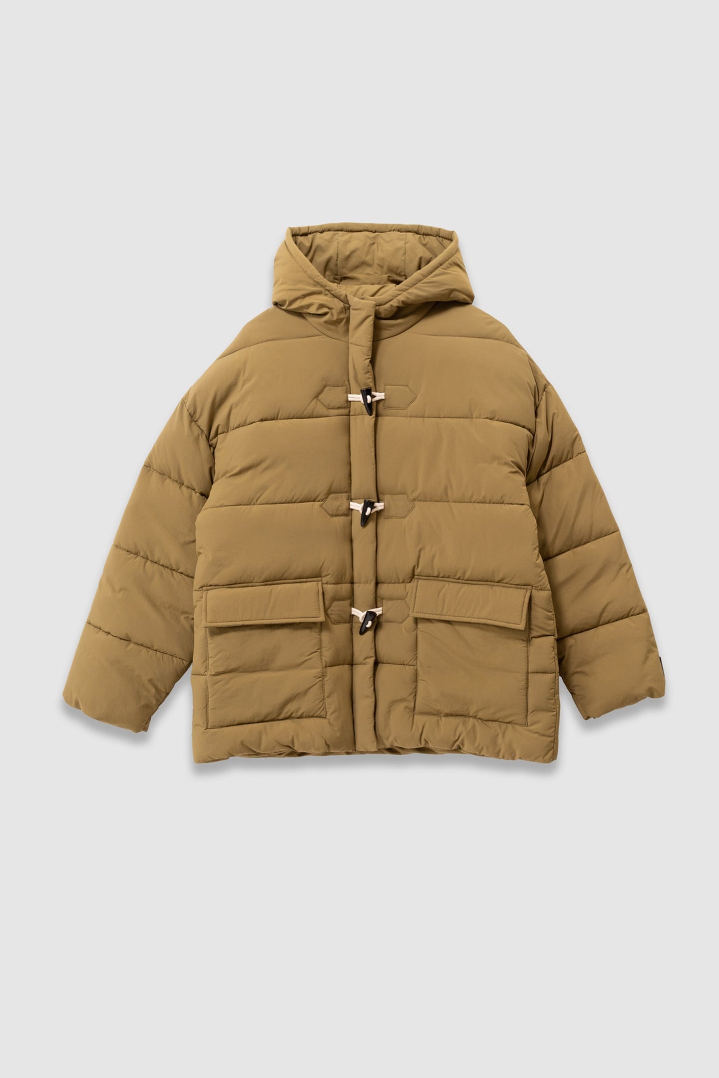 GIRLS’ KHAKI QUILTED SHORT COAT 1