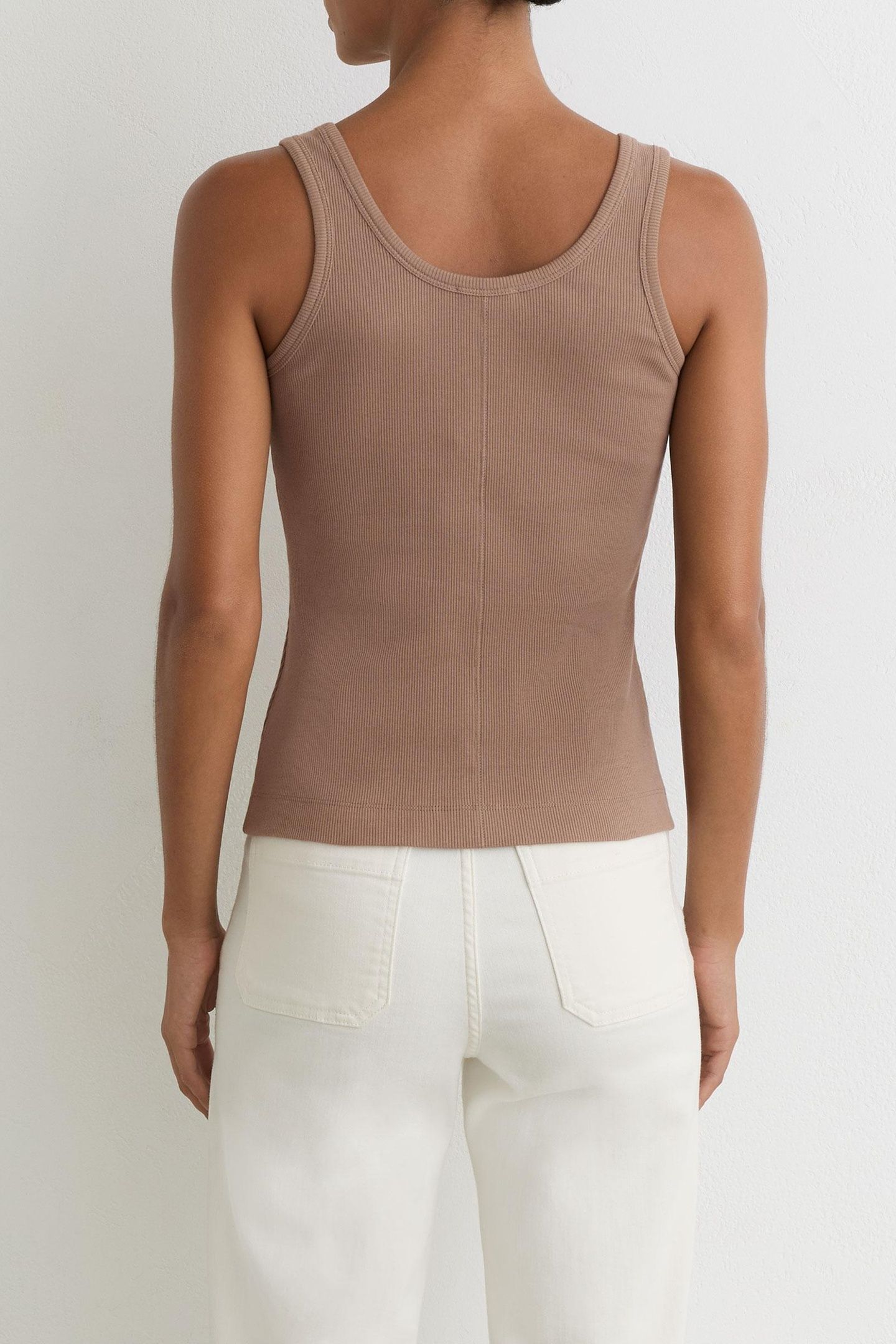 SCOOP NECK RIB VEST TAUPE NEUTRAL 2
