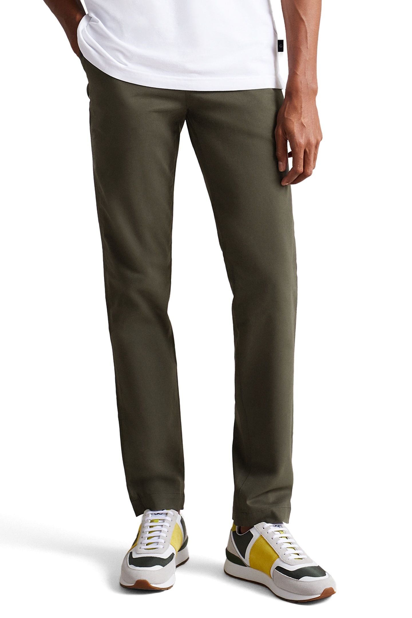GENAY SLIM FIT SMART TROUSERS KHAKI 1
