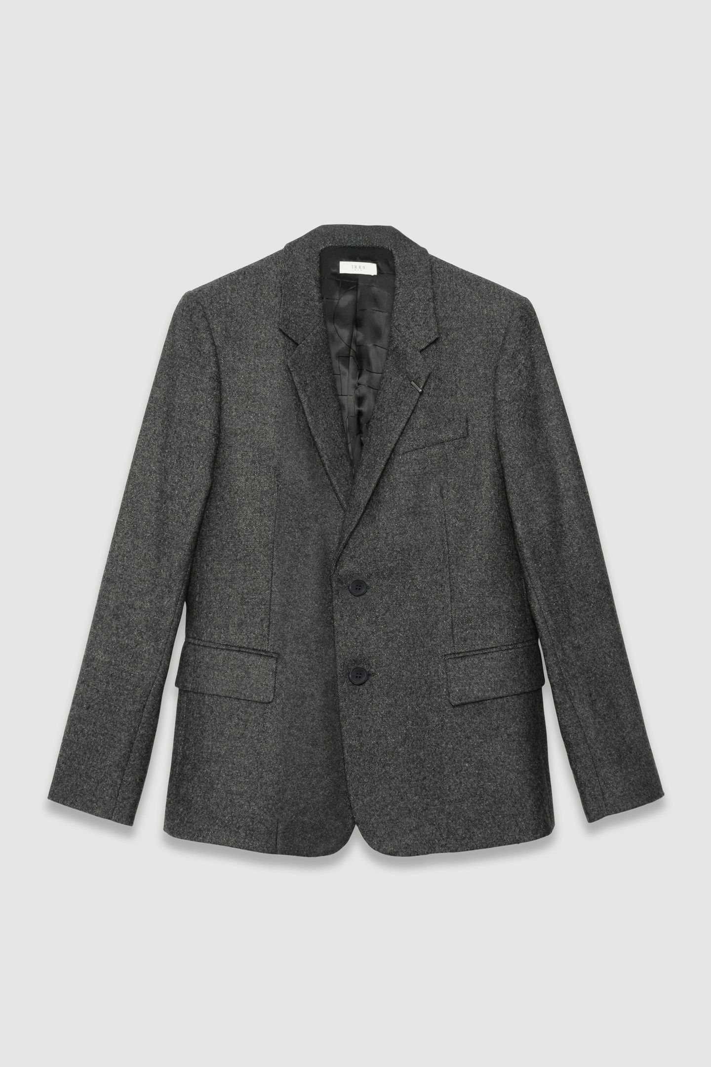 DARK HEATHER GREY TWEED-LOOK SUIT JACKET 4
