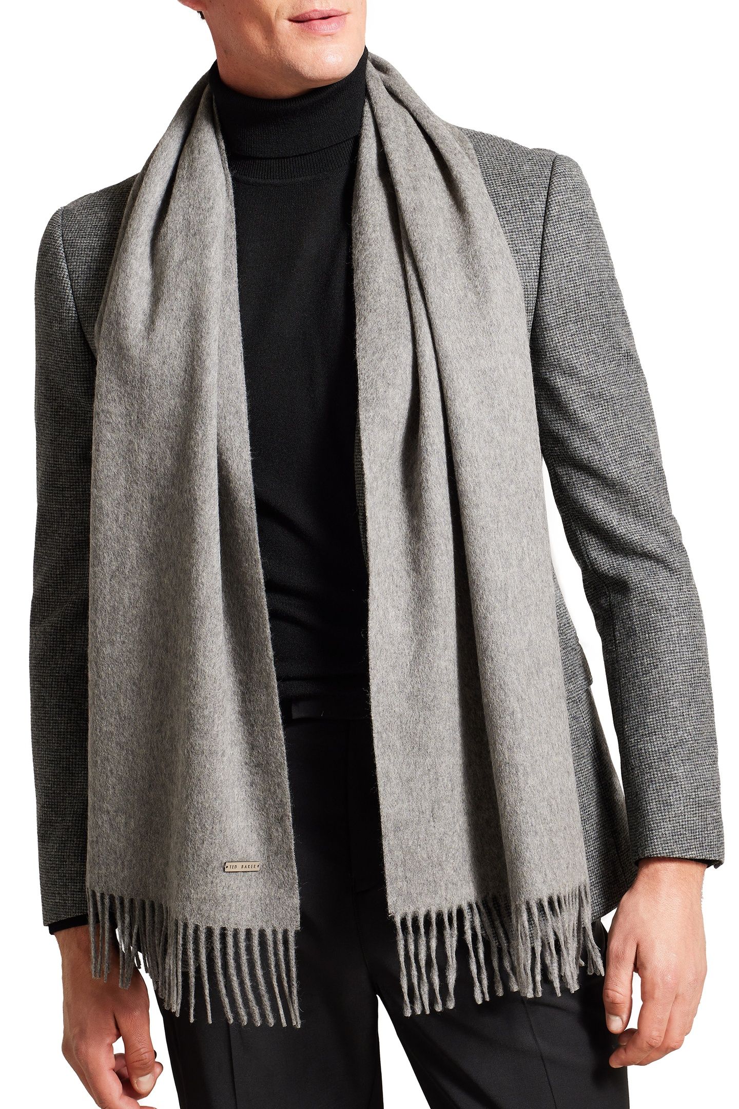 STEVENN WOOLLEN SCARF GREY 1