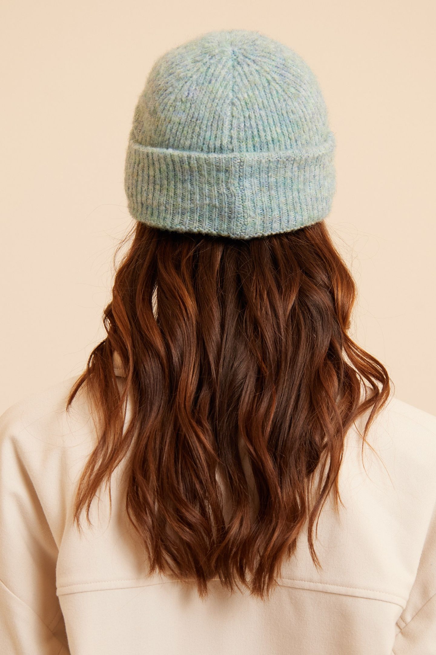 MINT GREEN RIBBED KNIT EMBROIDERED BEANIE 2