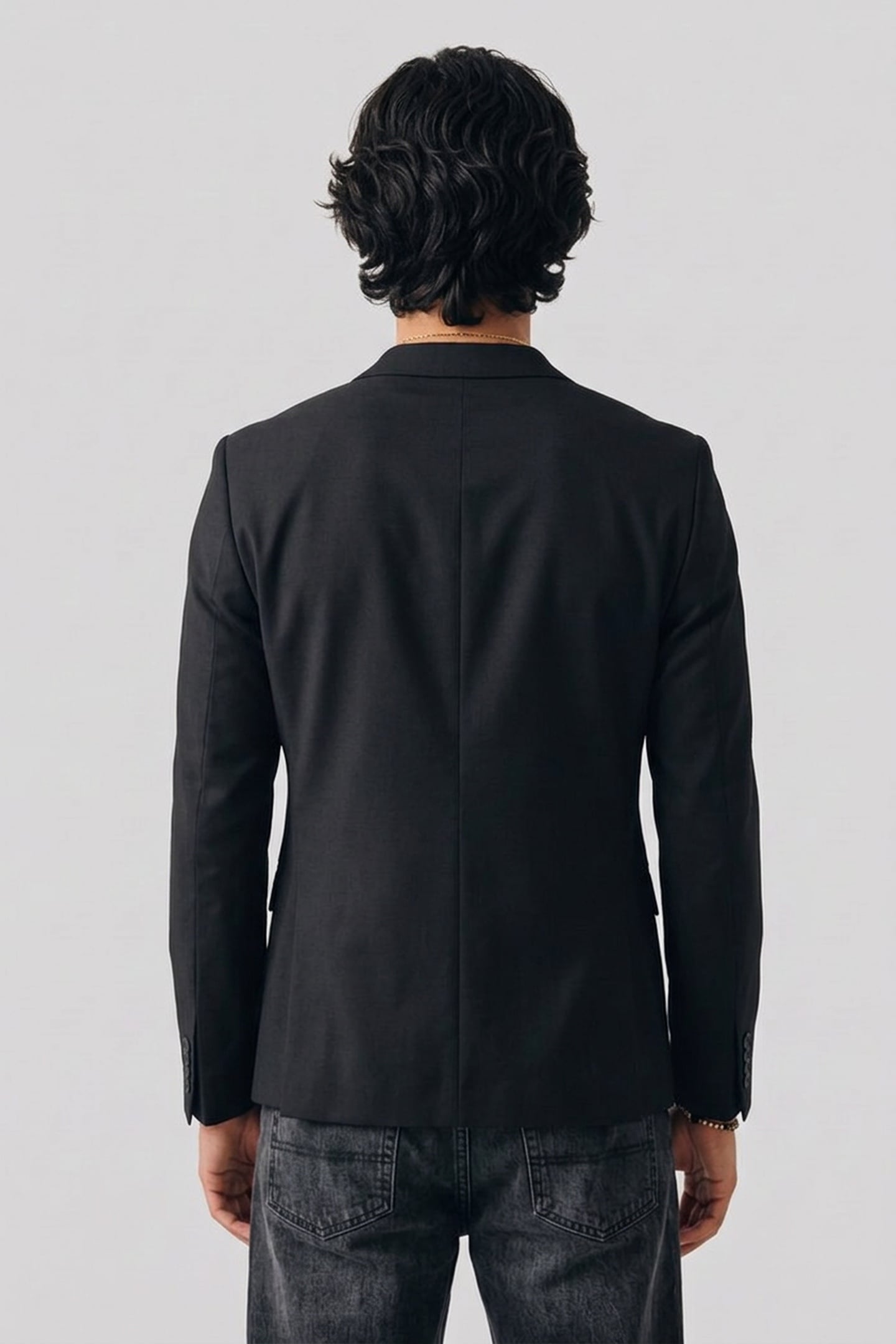 MODERN WOOL BLEND BLAZER BLACK 2