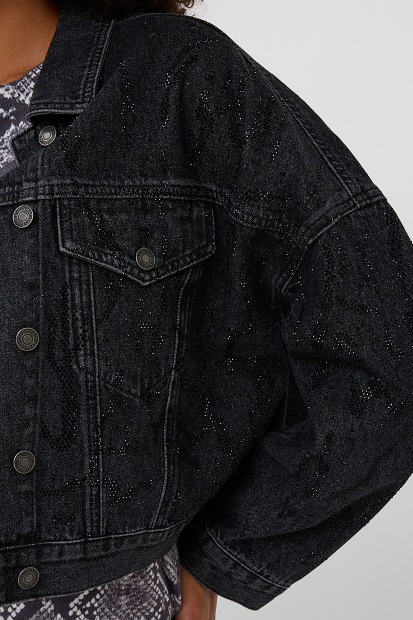 JACKET DENIM RHINESTONES DARK GREY 8