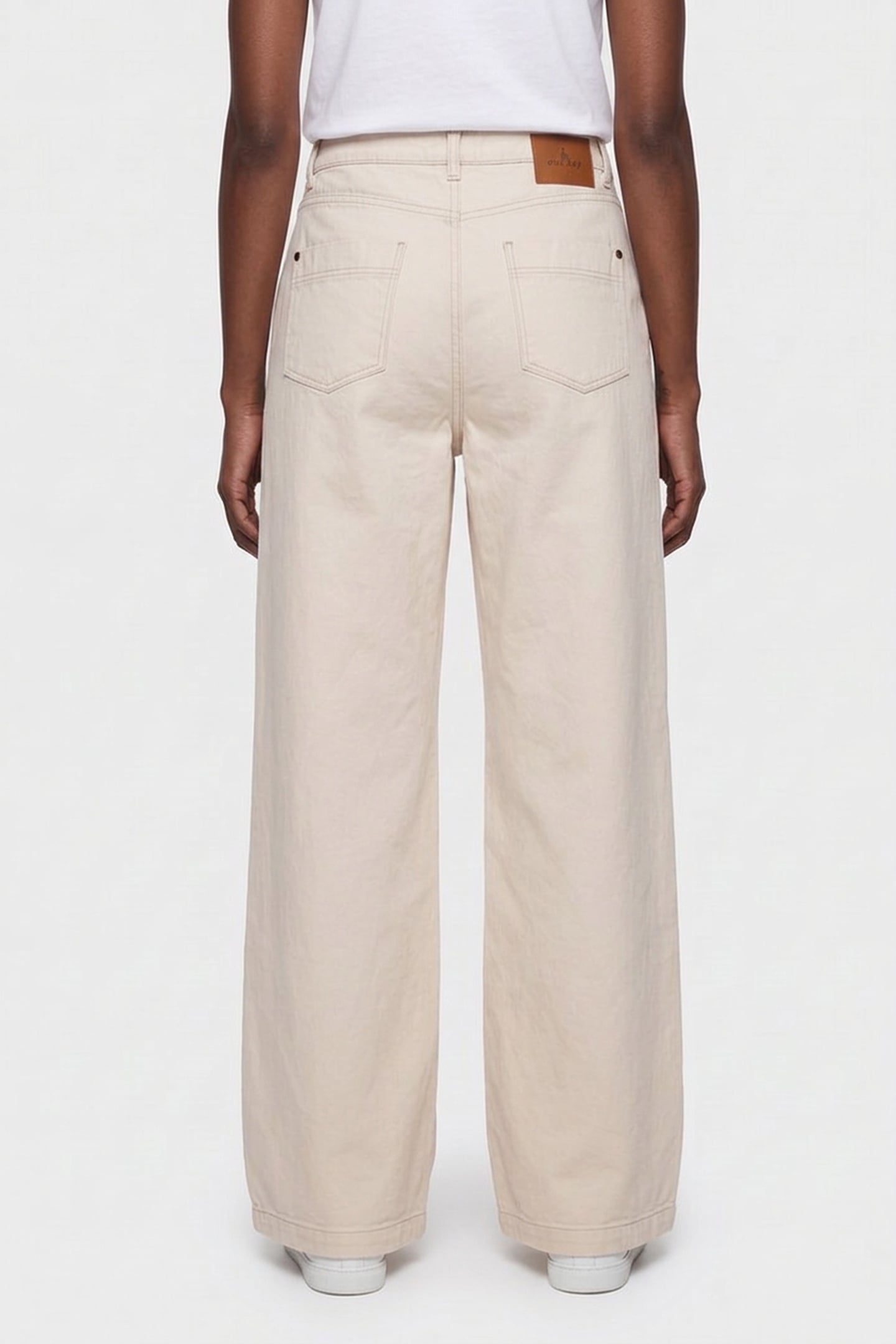 LE HAILEY - IVORY WATERLESS FLARED JEANS 2