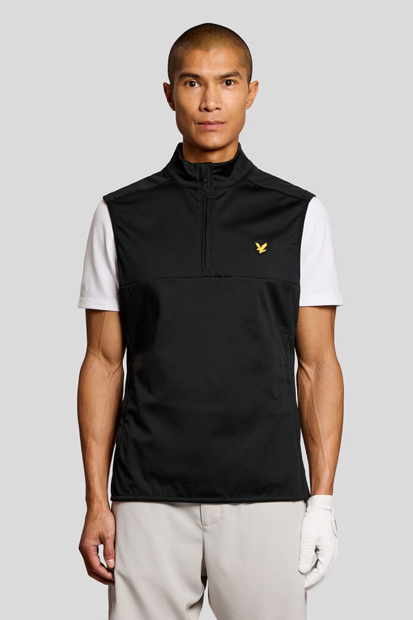 GOLF HALF ZIP WINDJAMMER GILET JET BLACK 1