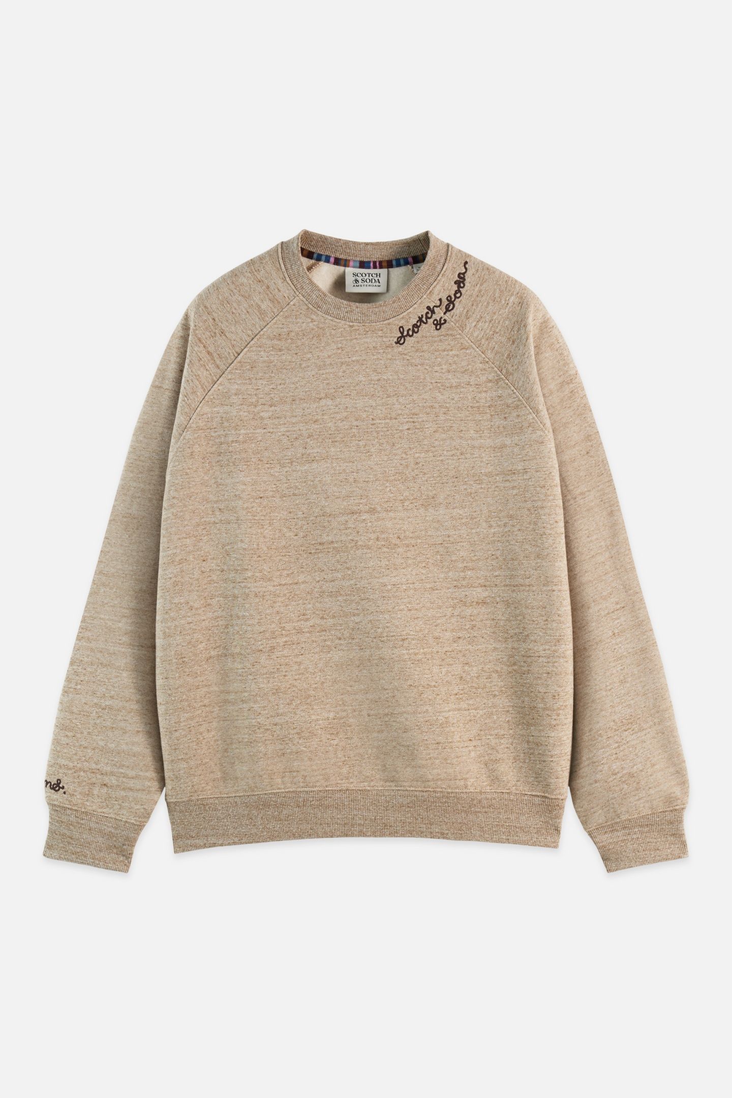 SPACE YARN EMBROIDERED LOOSE-FIT SWEATSHIRT MEDIUM BROWN 4