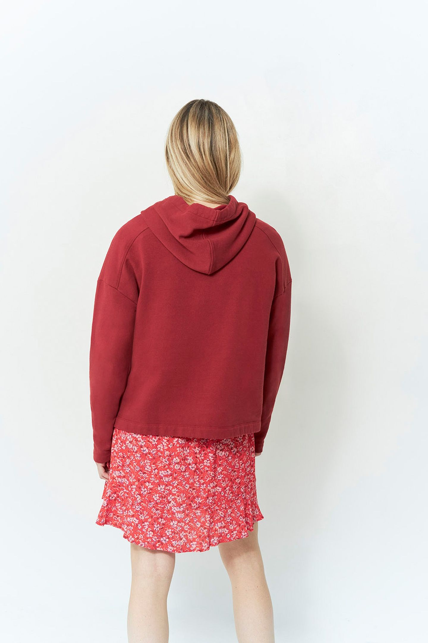 JERK _ GRENADINE SHORT SKIRT WITH RED BLOSSOM PRINT 4