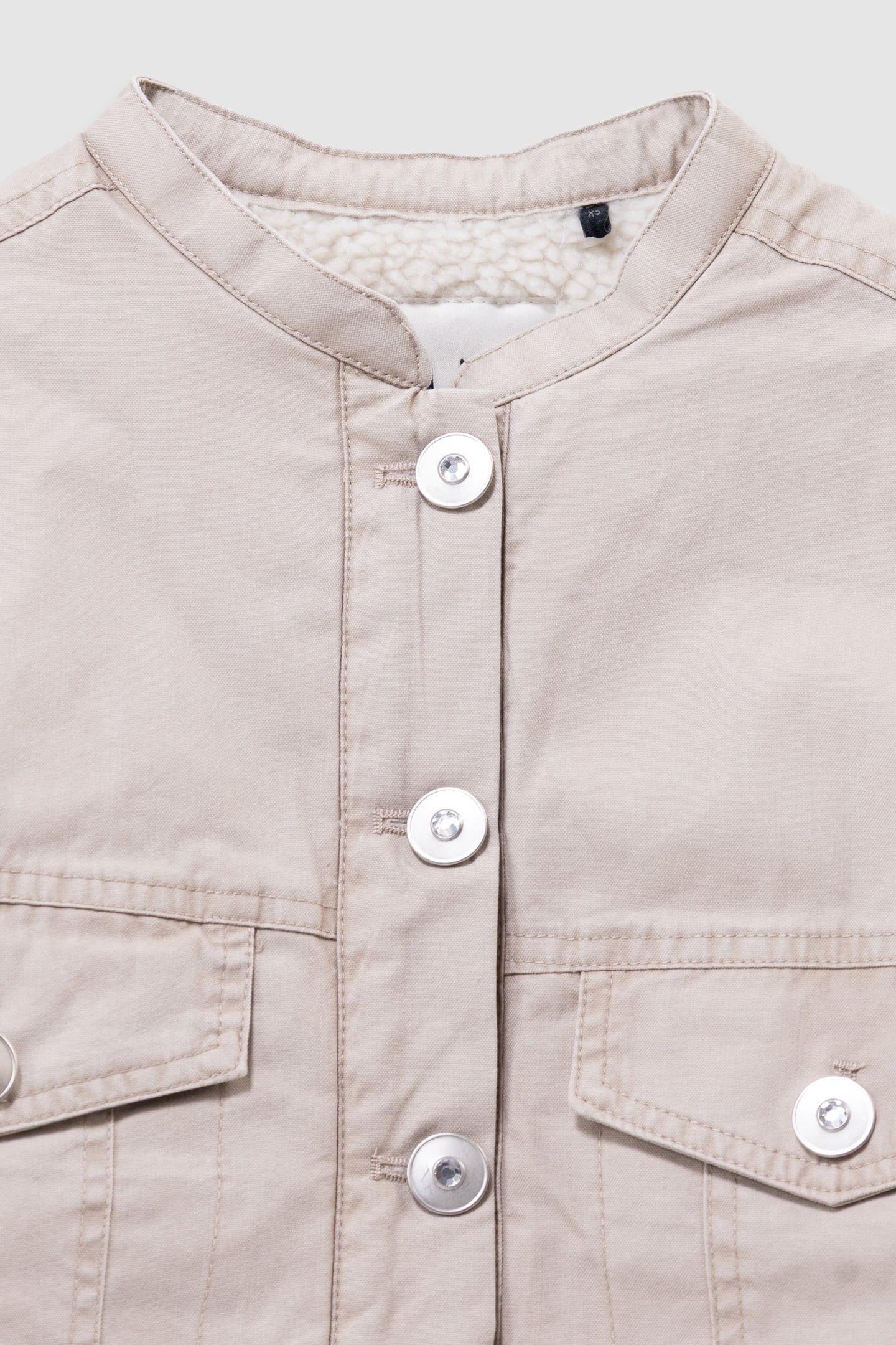 GIRLS’ BEIGE CANVAS FUR-LINED JACKET 6