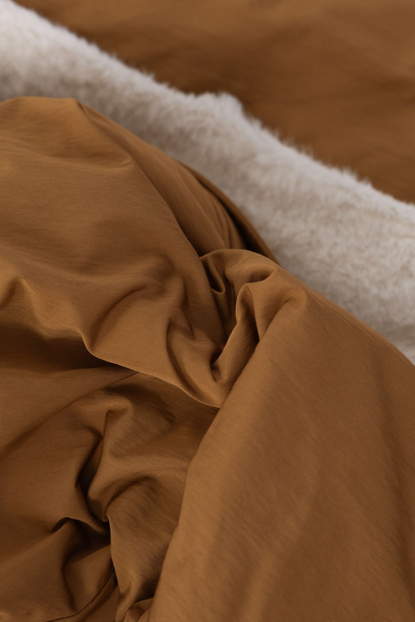 CAMEL NYLON FUR-LINED PARKA 8