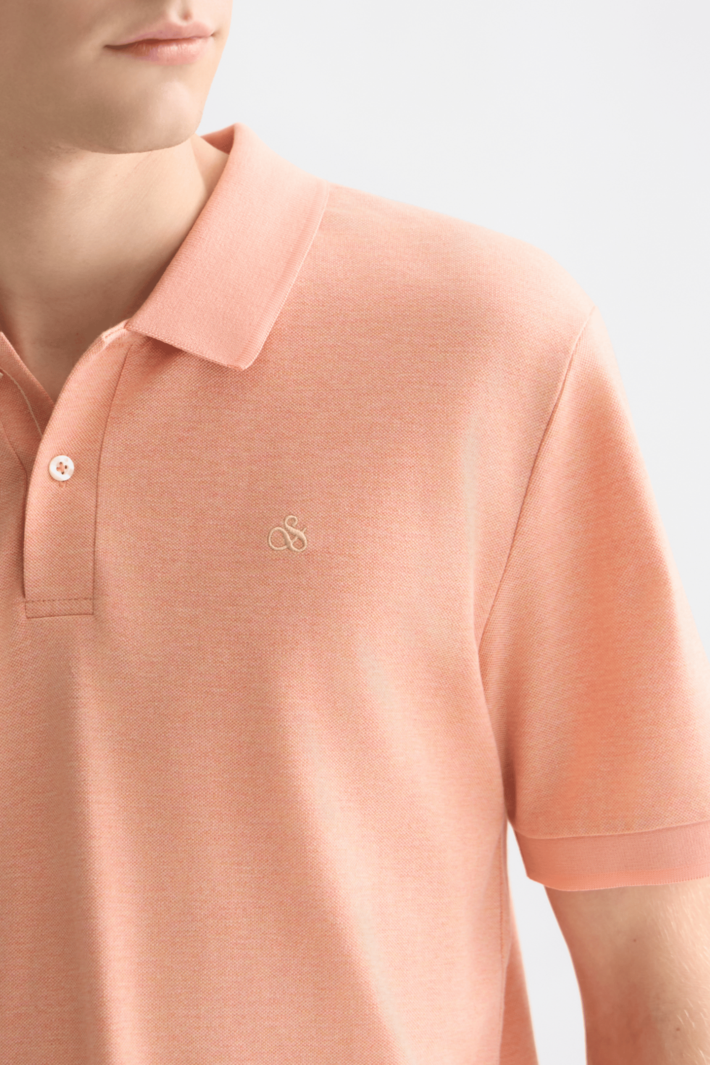 MELANGE CHEST LOGO REGULARFIT POLO DARK PINK 6