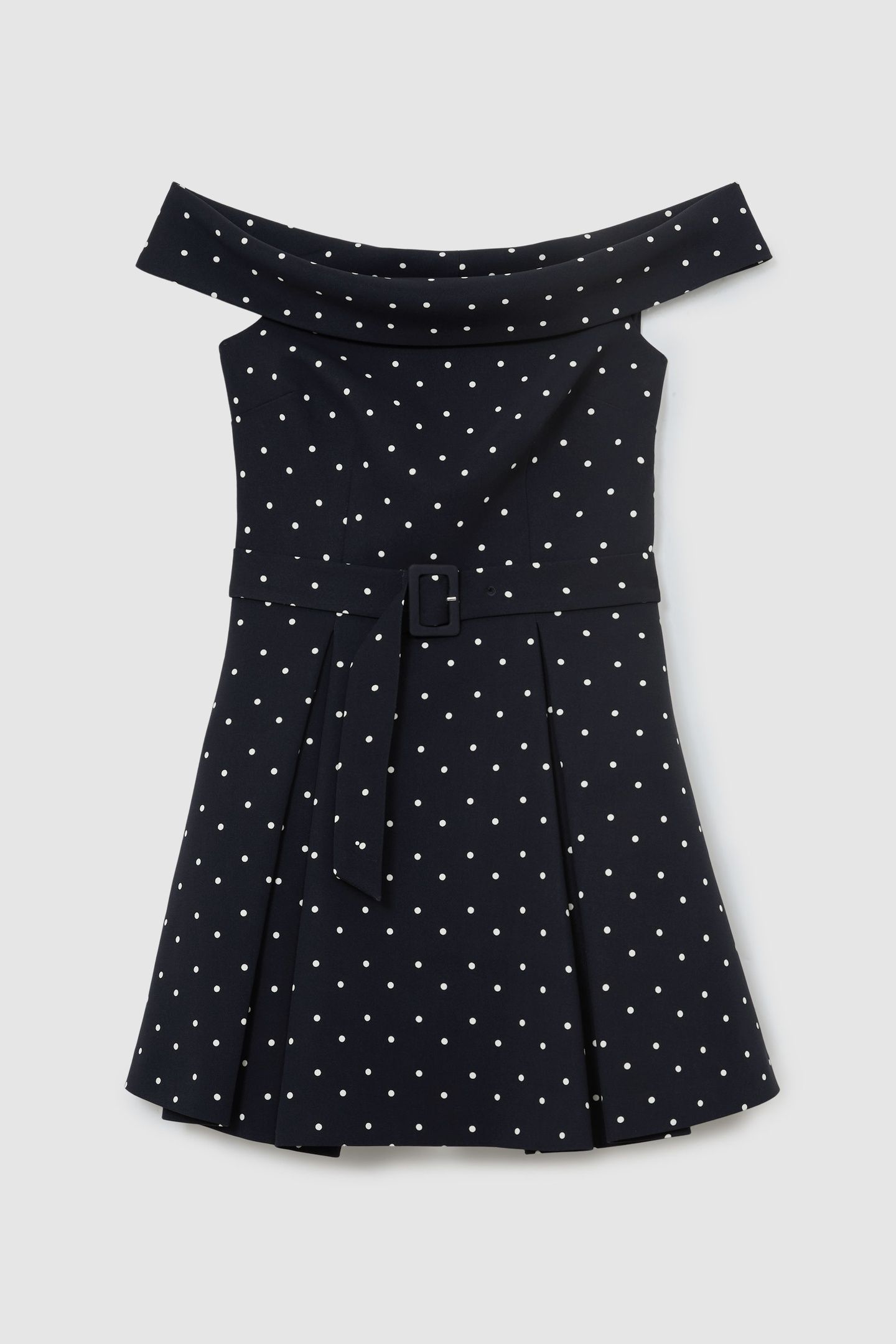 BARDOT POLKA FLIPPY OCCASION DRESS NAVY/IVORY 5