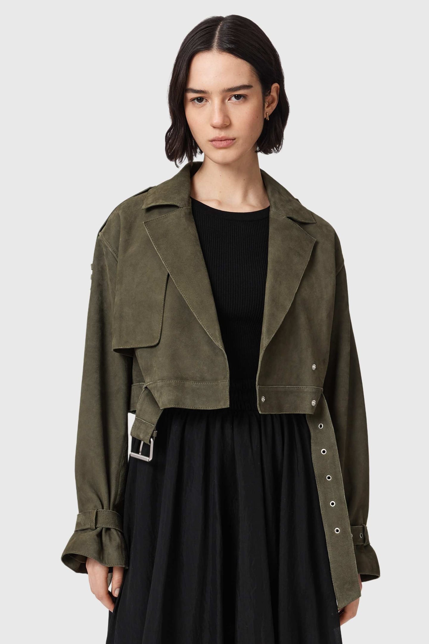 OPHELIA SUEDE JACKET CALEDONE GREEN 5